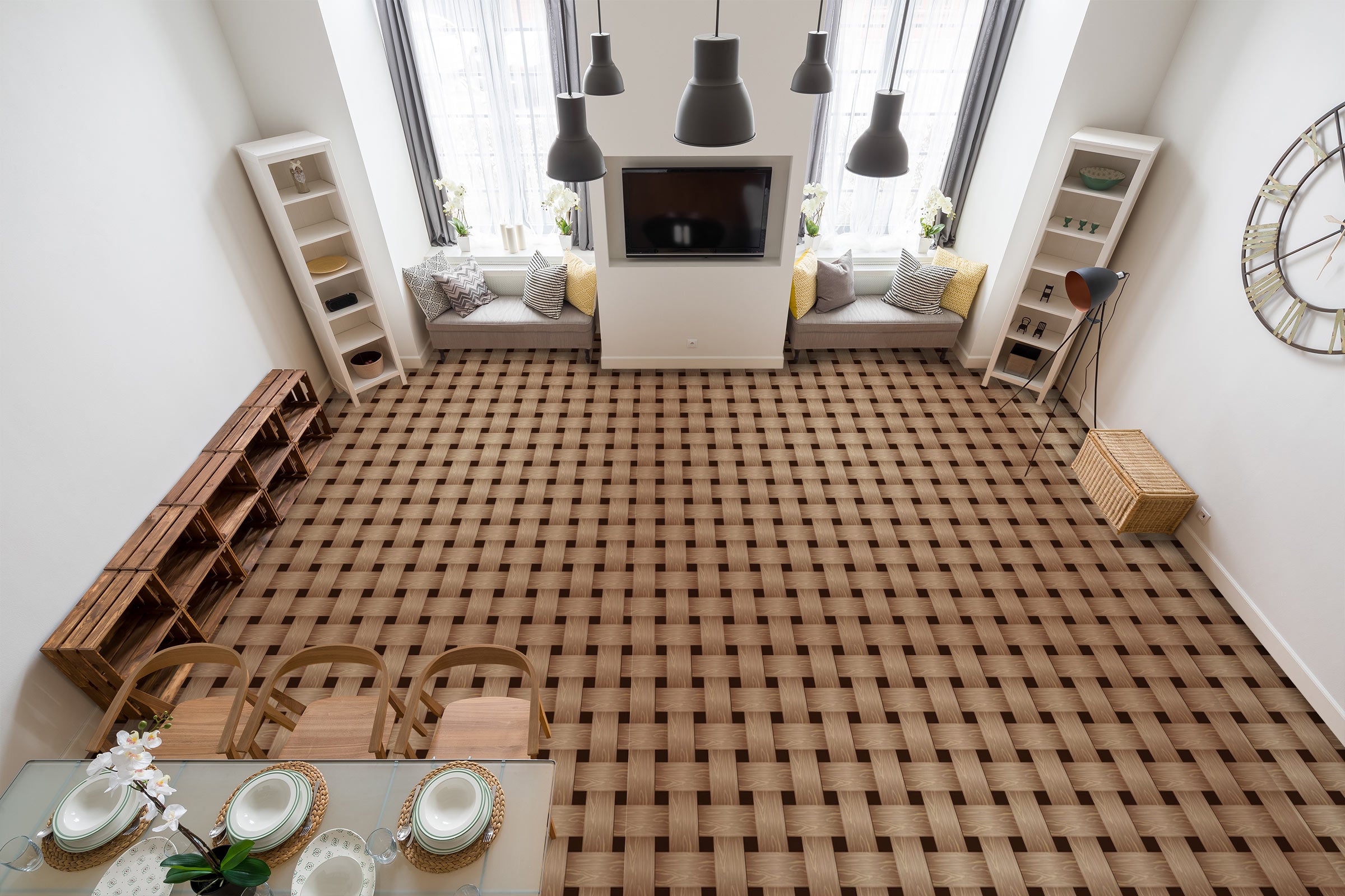 3D Brown Braid 1314 Floor Mural Wallpaper Murals Self-Adhesive Removable Print Epoxy