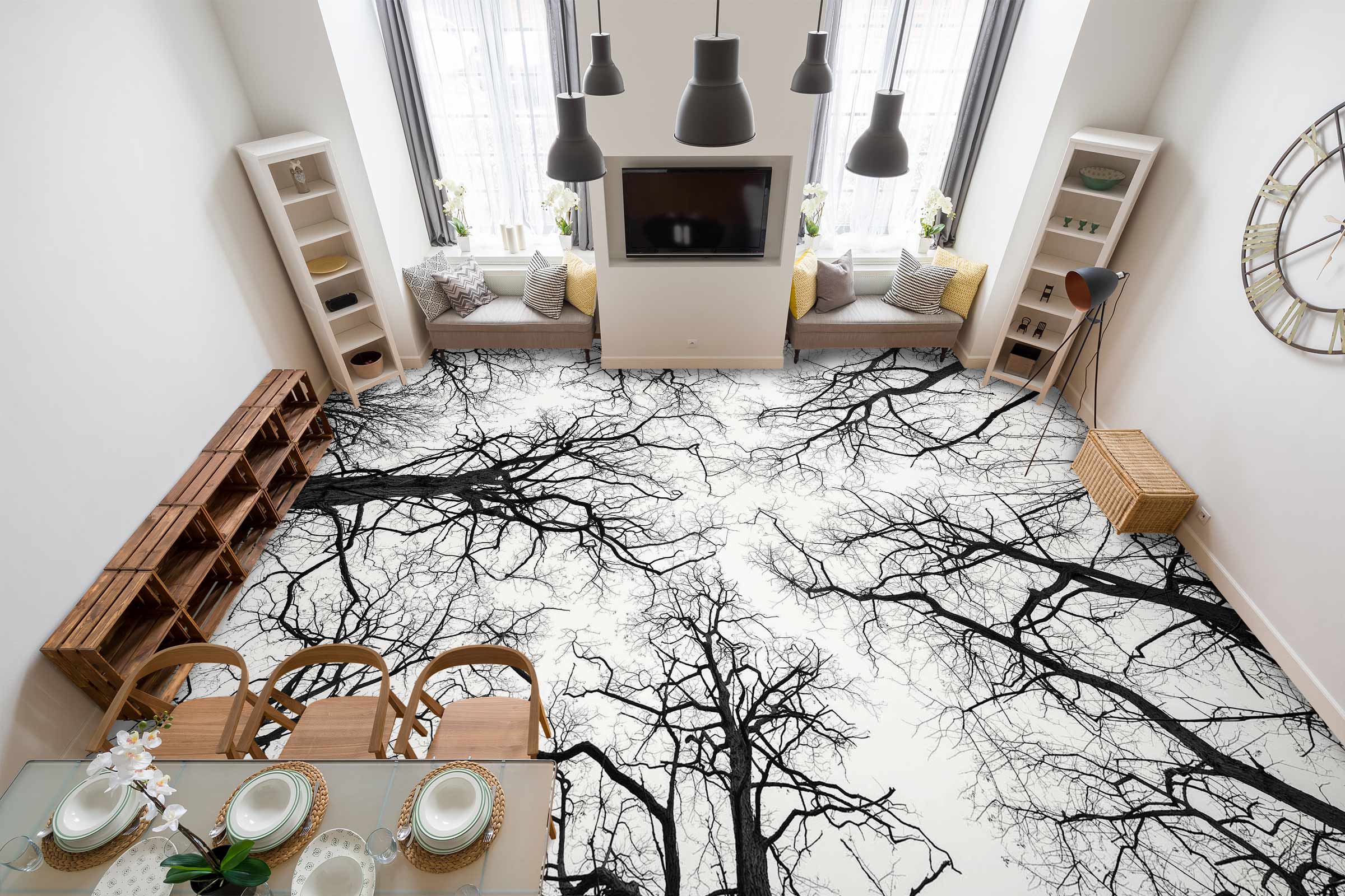 3D Trees 9855 Assaf Frank Floor Mural Wallpaper Murals Self-Adhesive Removable Print Epoxy