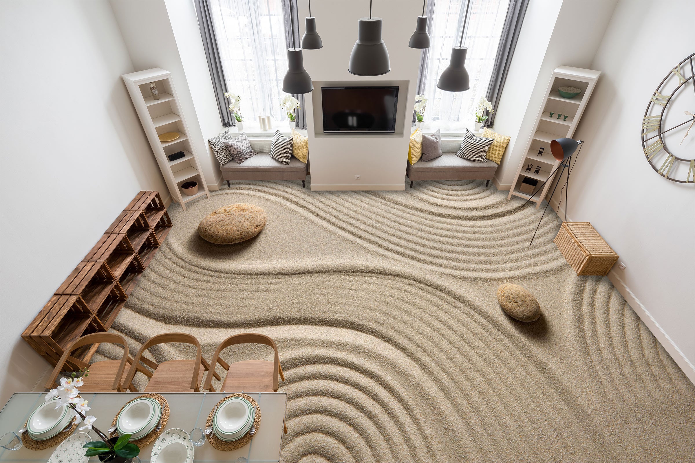 3D Comfortable Beach 1019 Floor Mural Wallpaper Murals Self-Adhesive Removable Print Epoxy