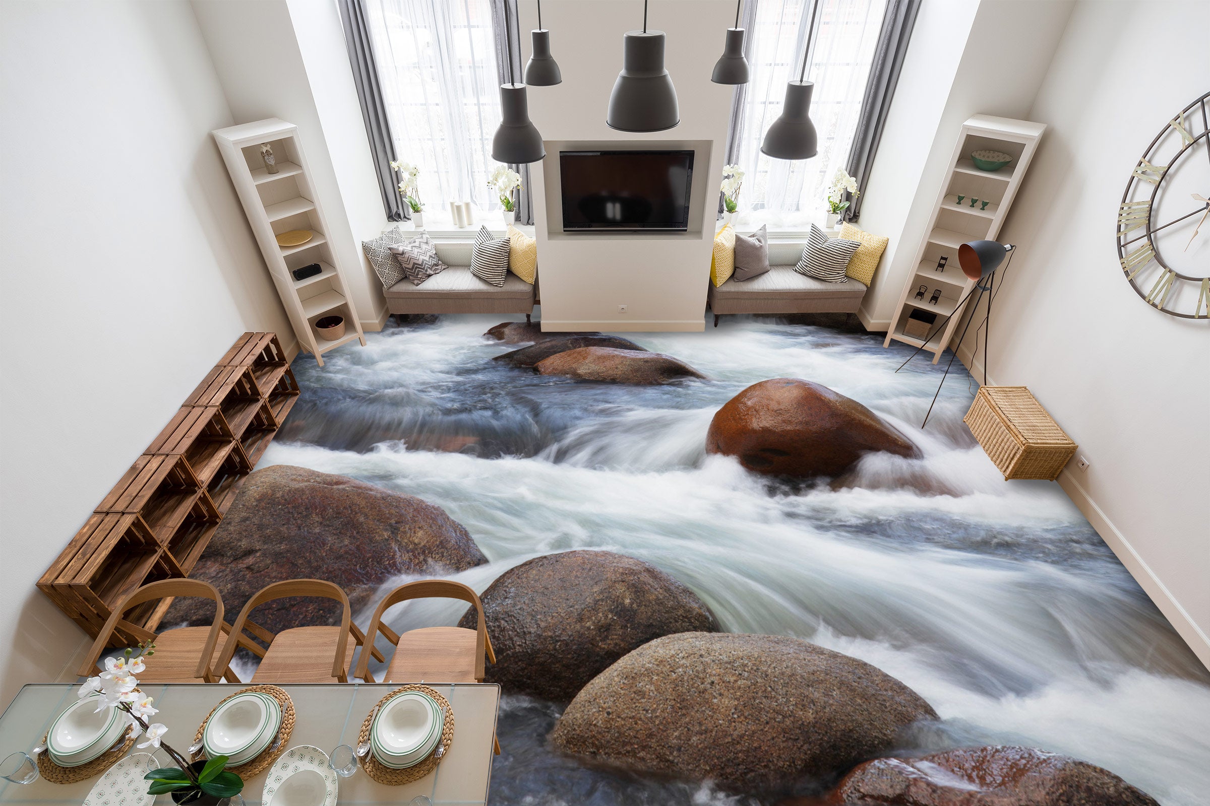 3D Smooth Brown Stone 1006 Floor Mural Wallpaper Murals Self-Adhesive Removable Print Epoxy