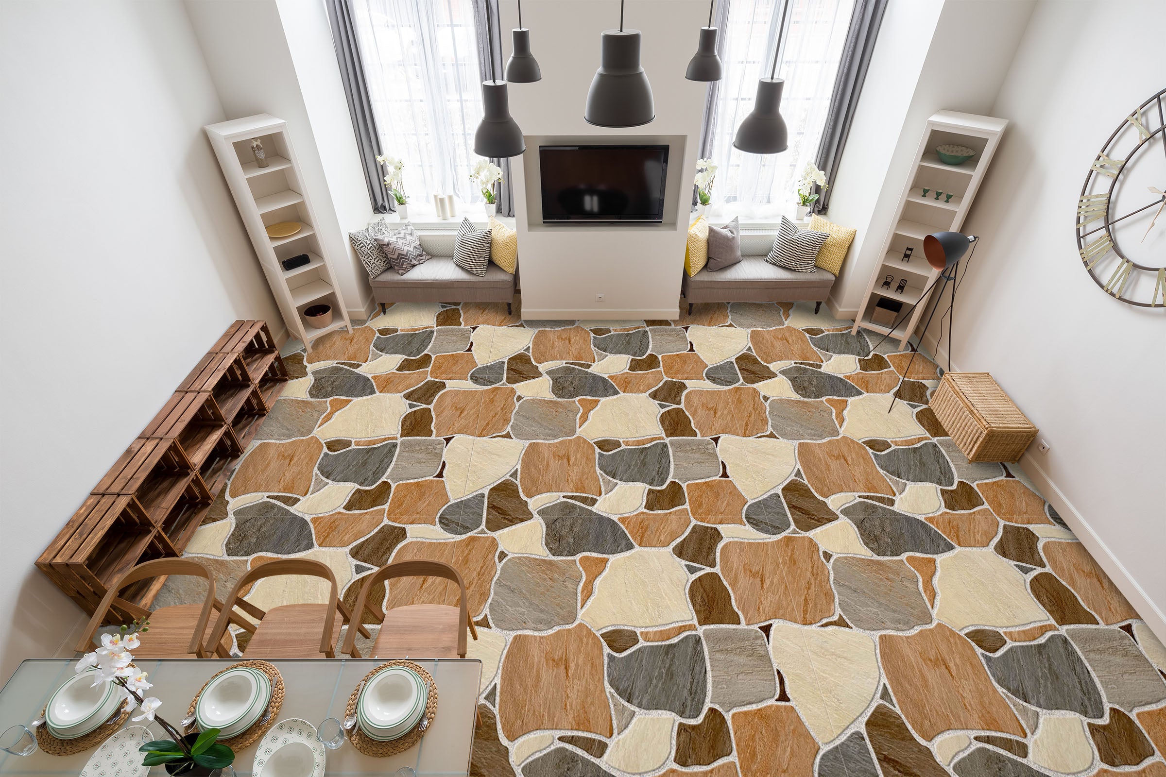 3D Elegant Stone Colors 250 Floor Mural Wallpaper Murals Rug & Mat Print Epoxy waterproof bath floor