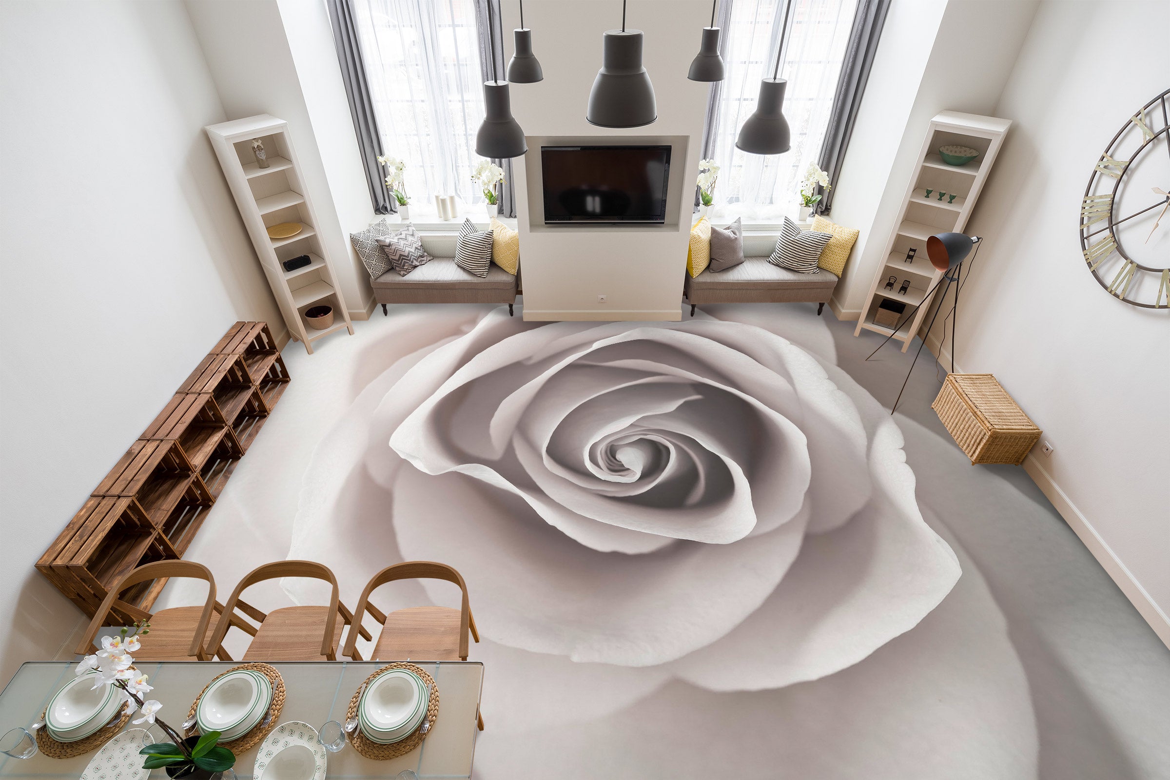 3D Rose Pattern 9844 Assaf Frank Floor Mural Wallpaper Murals Self-Adhesive Removable Print Epoxy