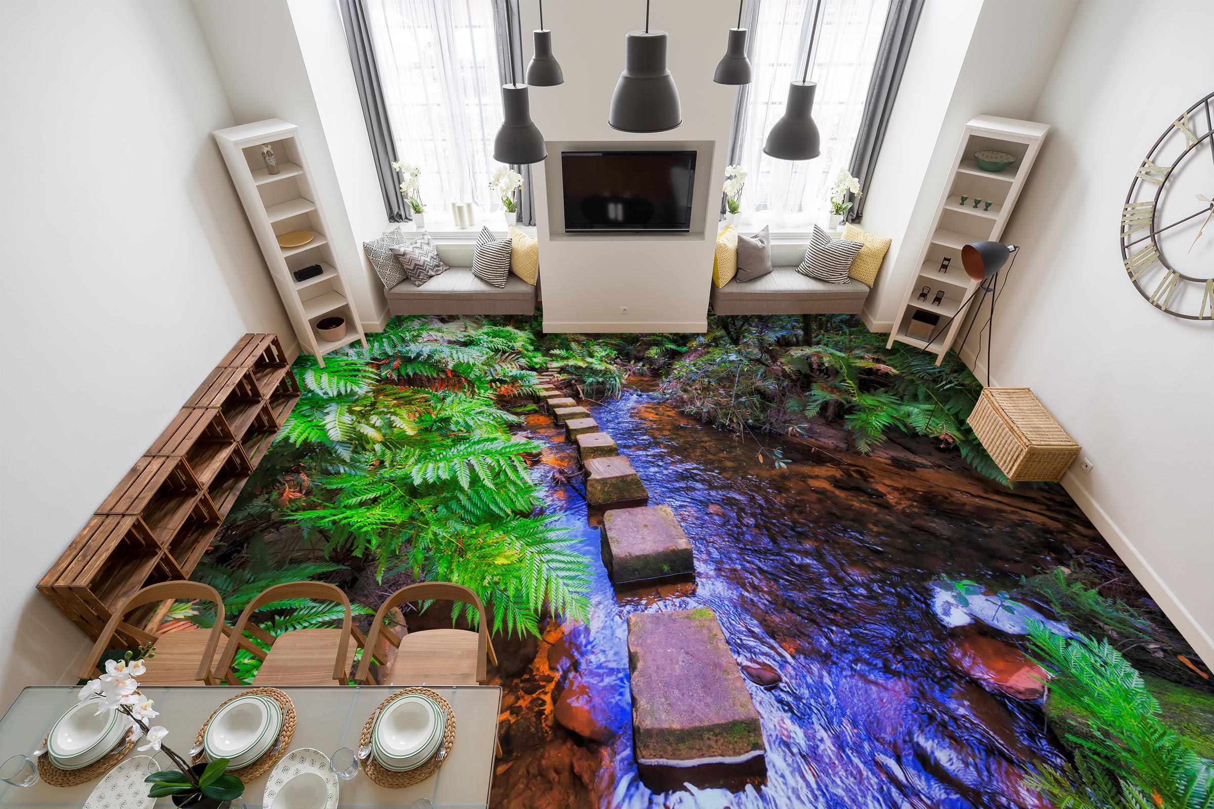 3D Rich Purple River 1062 Floor Mural Wallpaper Murals Self-Adhesive Removable Print Epoxy