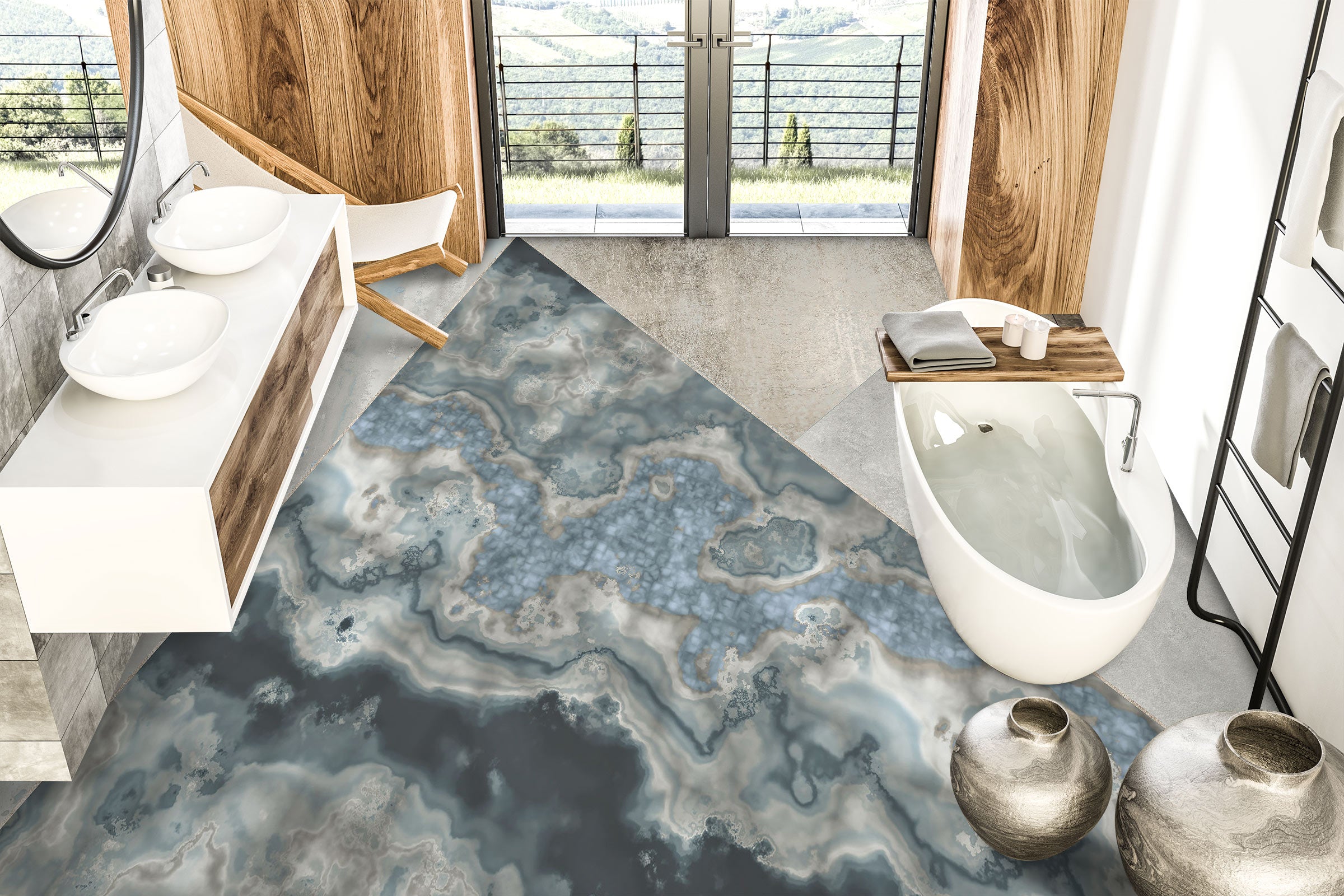 3D Triangular Marbling 102119 Andrea Haase Floor Mural Wallpaper Murals Self-Adhesive Removable Print Epoxy