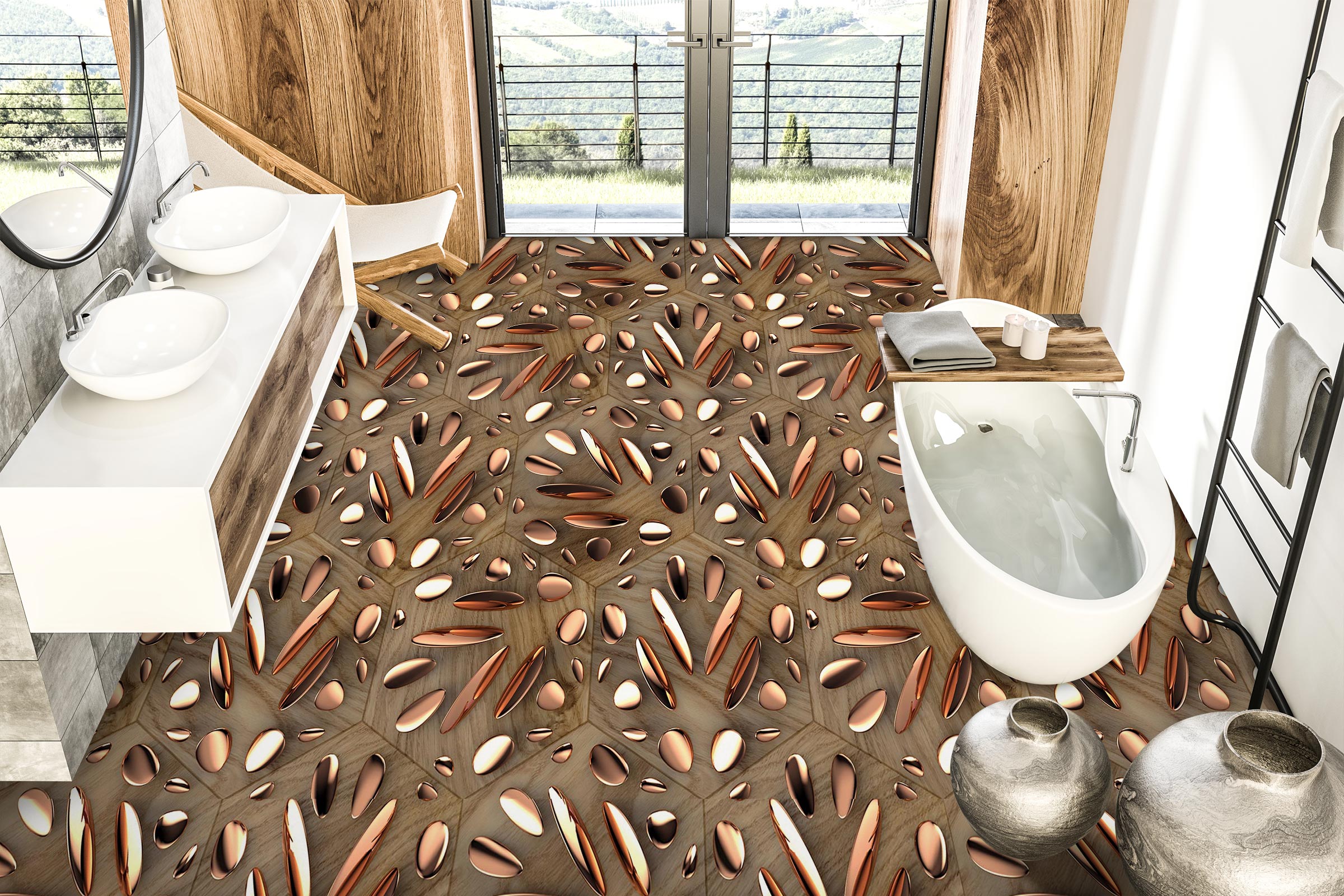 3D Artistic Stone Record 125 Floor Mural