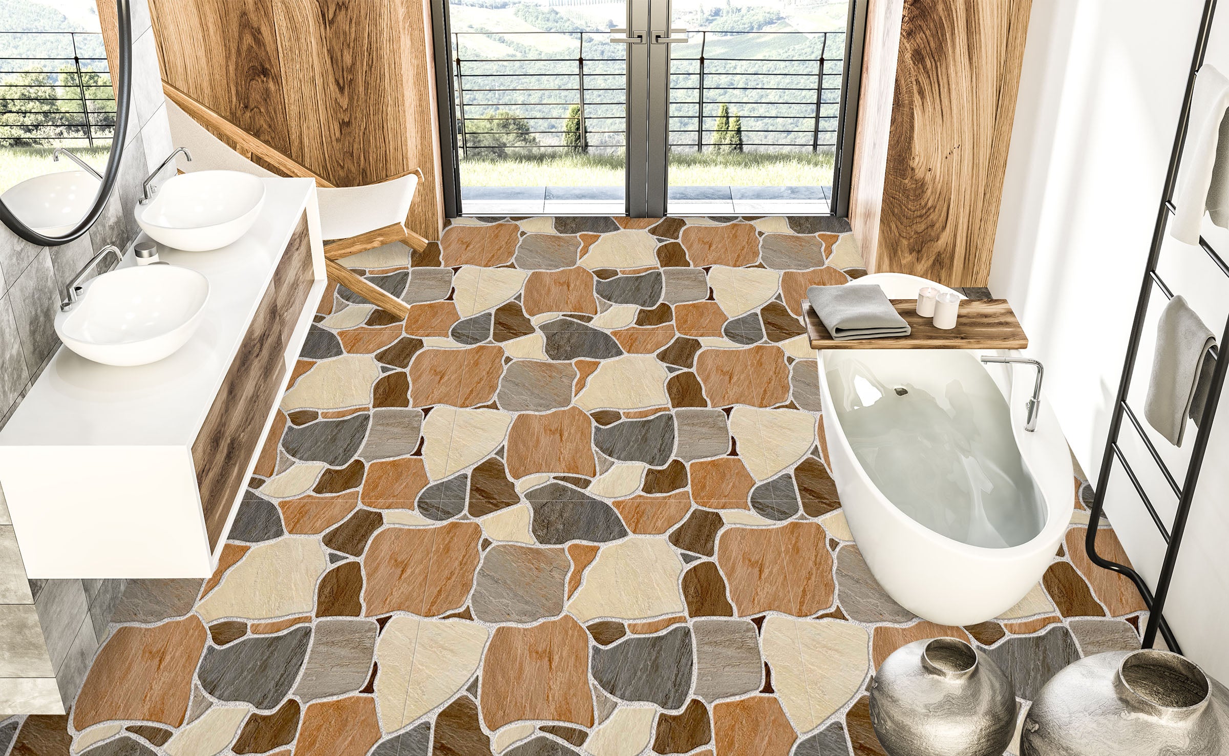 3D Elegant Stone Colors 250 Floor Mural Wallpaper Murals Rug & Mat Print Epoxy waterproof bath floor