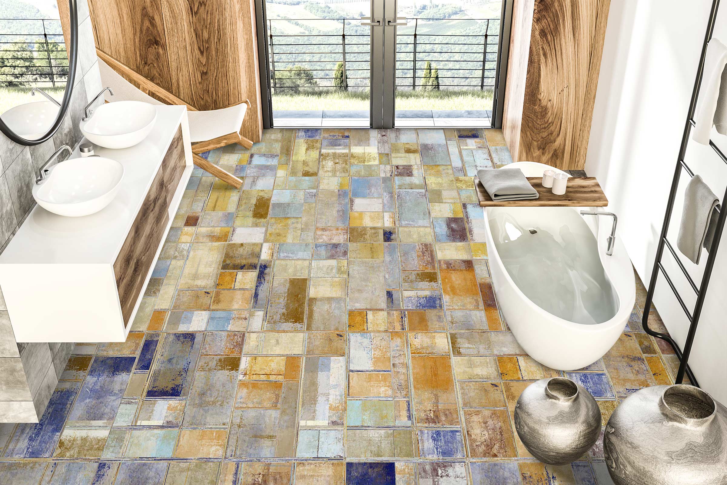 3D Elegant Color Stitching 628 Floor Mural Wallpaper Murals Rug & Mat Print Epoxy waterproof bath floor