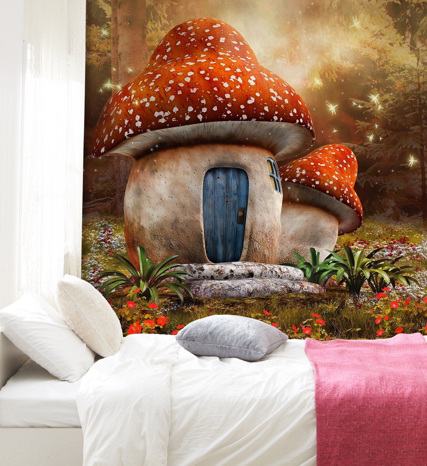 3D Mushroom House 028 Wall Murals Wallpaper AJ Wallpaper 2