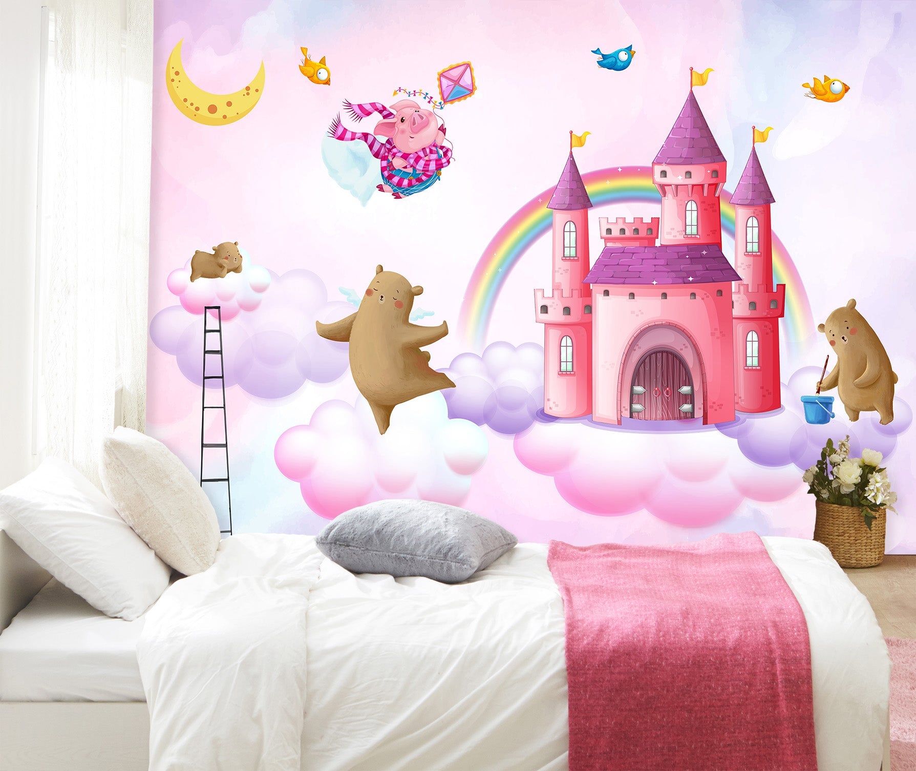 3D Castle Dog Bear Pig 010 Wall Murals Wallpaper AJ Wallpaper 2