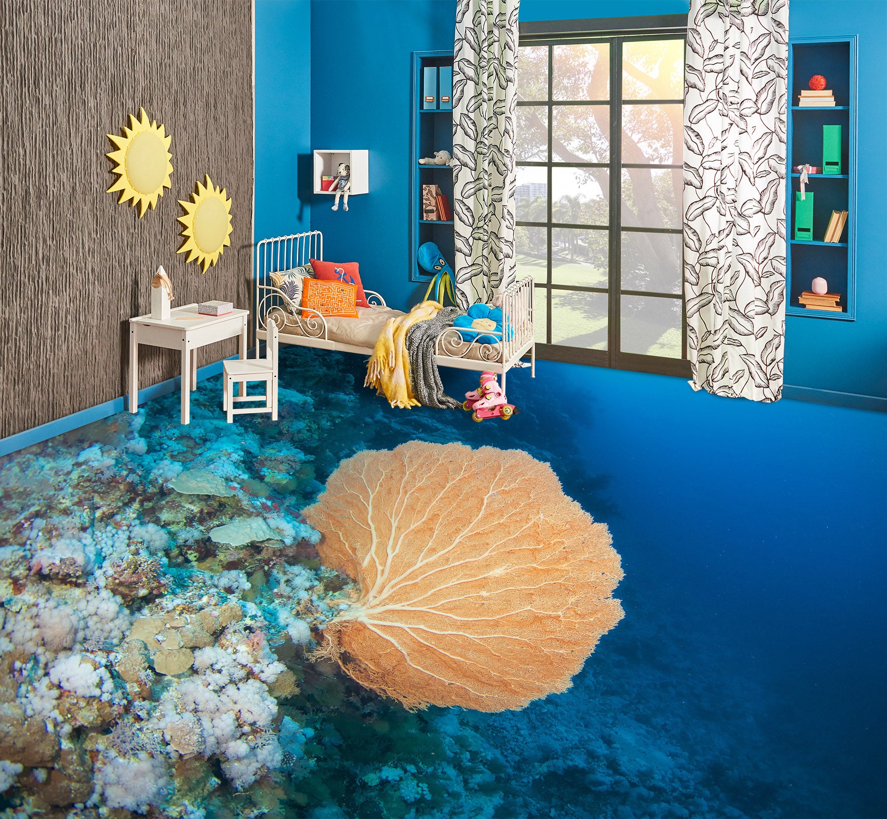 3D Gorgeous Coral Art 342 Floor Mural Wallpaper Murals Rug & Mat Print Epoxy waterproof bath floor