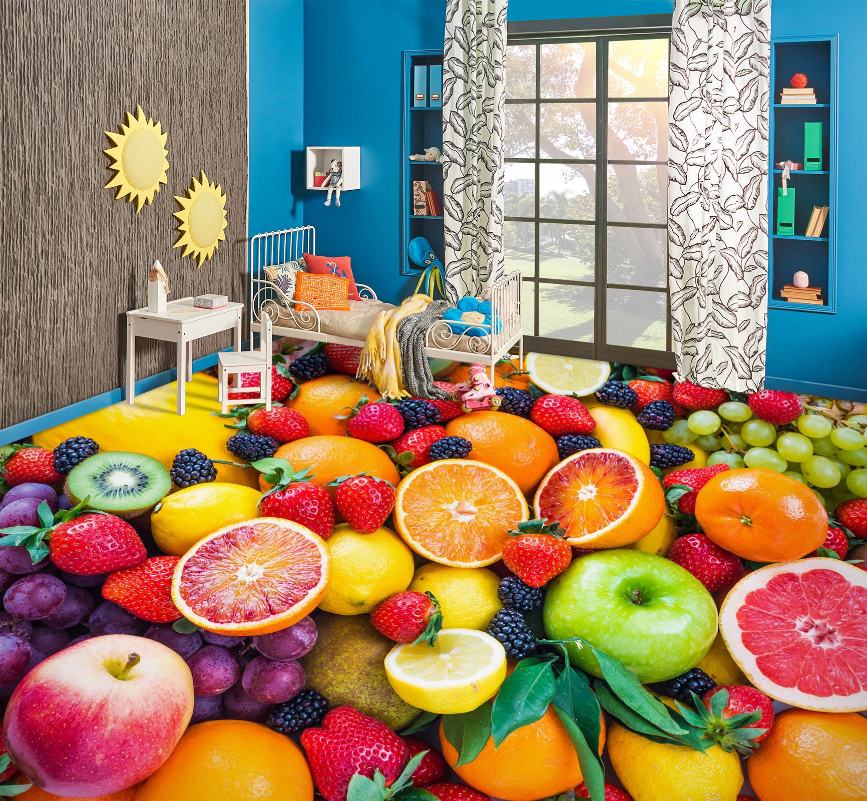 3D Fresh Fruits 1389 Floor Mural Wallpaper Murals Self-Adhesive Removable Print Epoxy