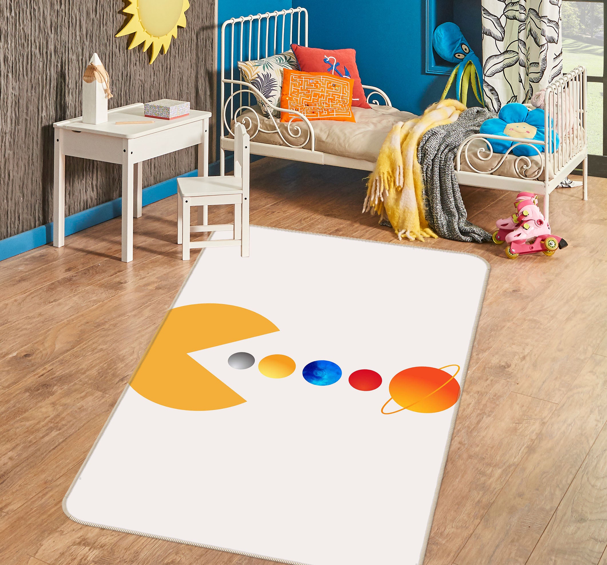 3D Yellow Monster Ball 1146 Boris Draschoff Rug Non Slip Rug Mat