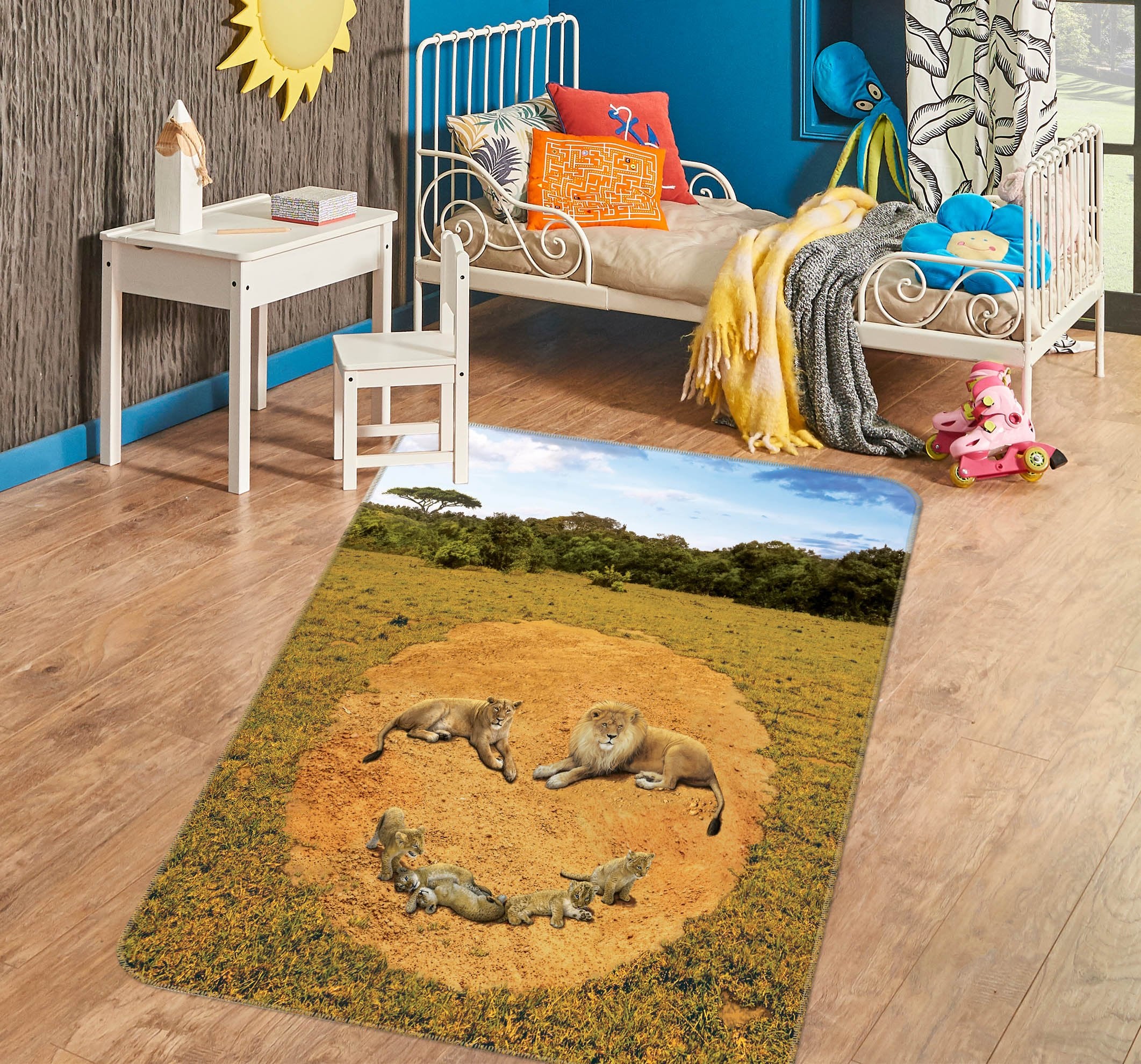 3D A Lion's Happiness Def 1092 Vincent Hie Rug Non Slip Rug Mat Mat AJ Creativity Home