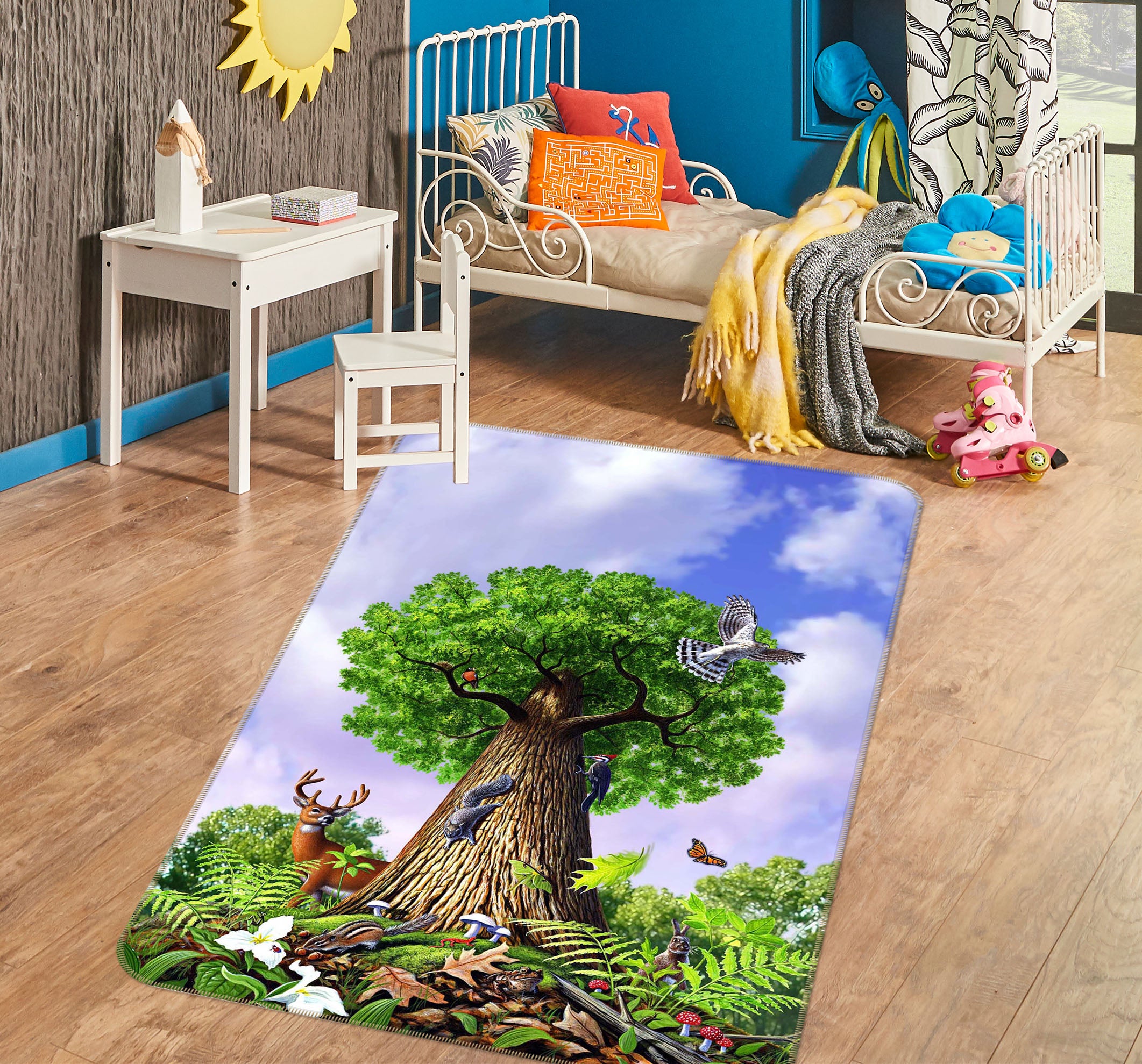 3D Tree of Life 1009 Jerry LoFaro Rug Non Slip Rug Mat