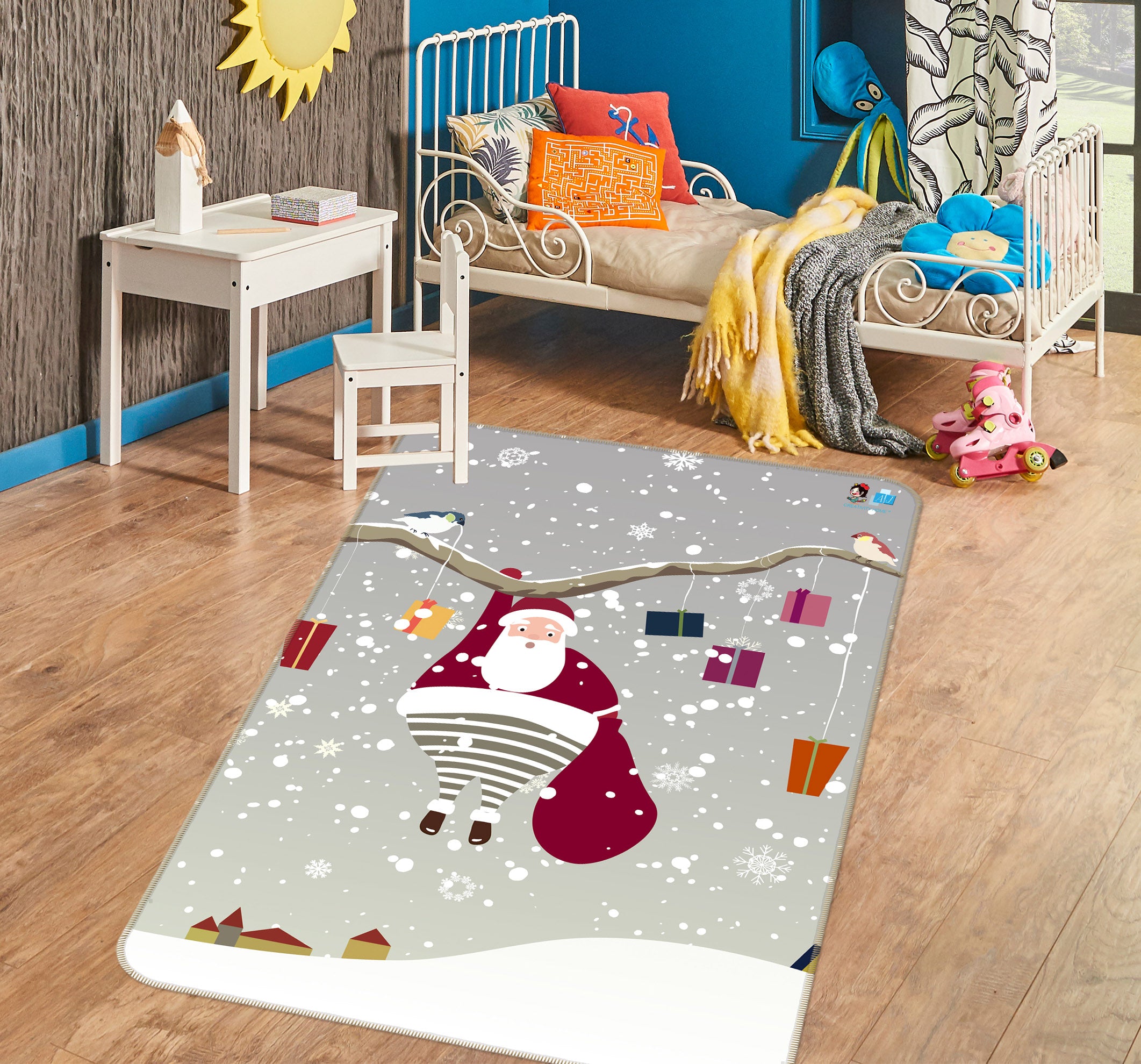 3D Santa Claus 57020 Christmas Non Slip Rug Mat Xmas