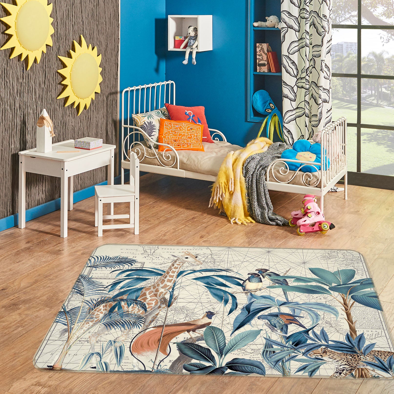 3D Palm Tree Map 1046 Andrea haase Rug Non Slip Rug Mat