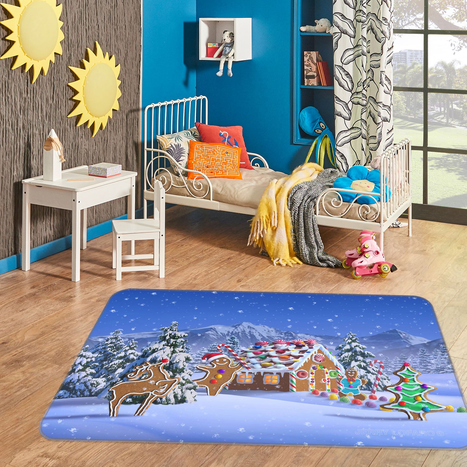 3D Christmas Snow 1049 Jerry LoFaro Rug Non Slip Rug Mat