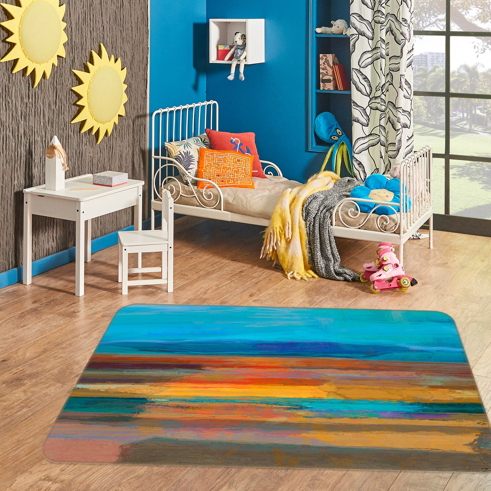 3D Beautiful Sunset 1037 Michael Tienhaara Rug Non Slip Rug Mat