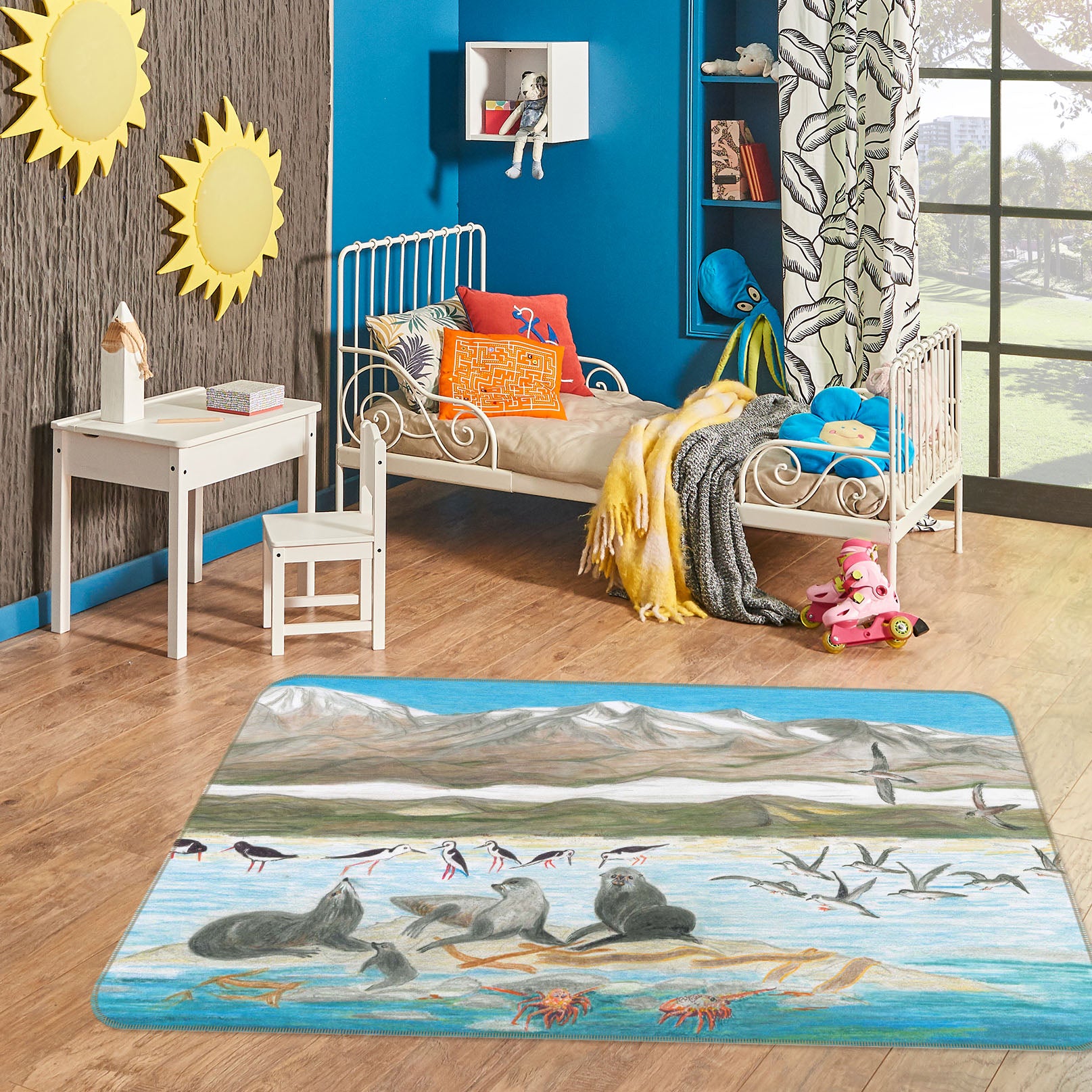 3D Steppe Animals 1056 Michael Sewell Rug Non Slip Rug Mat