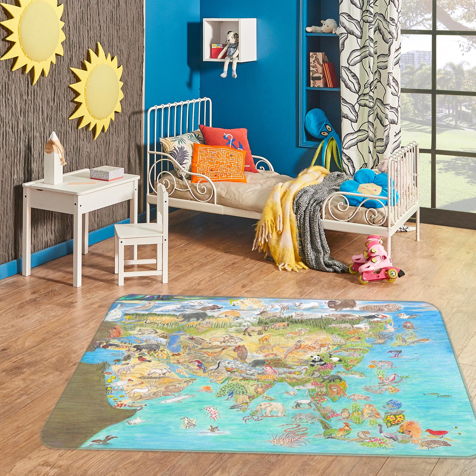 3D Africa Animals 1049 Michael Sewell Rug Non Slip Rug Mat