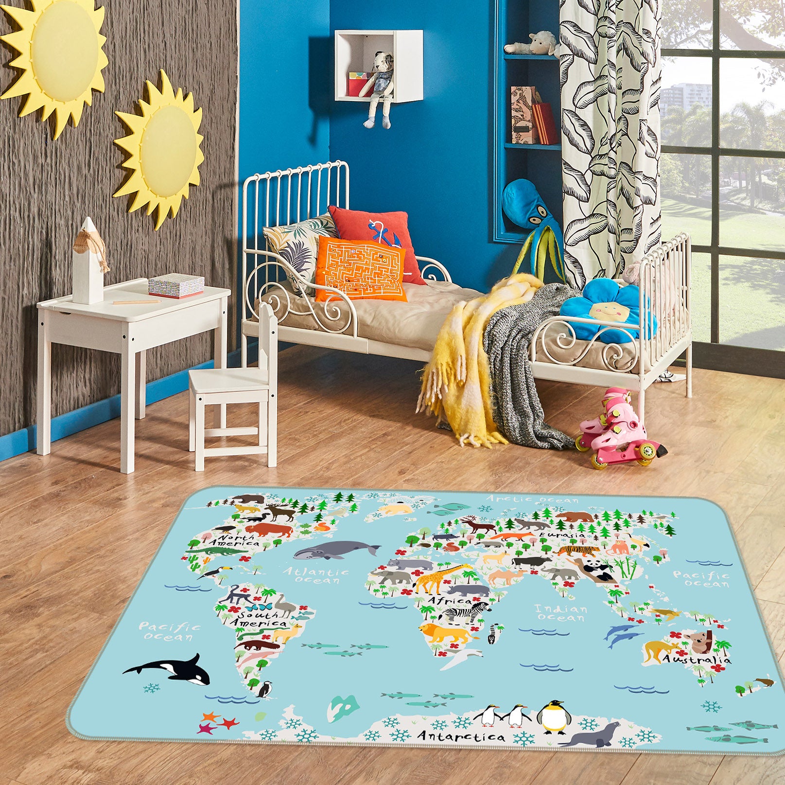 3D Rich Territory 234 World Map Non Slip Rug Mat