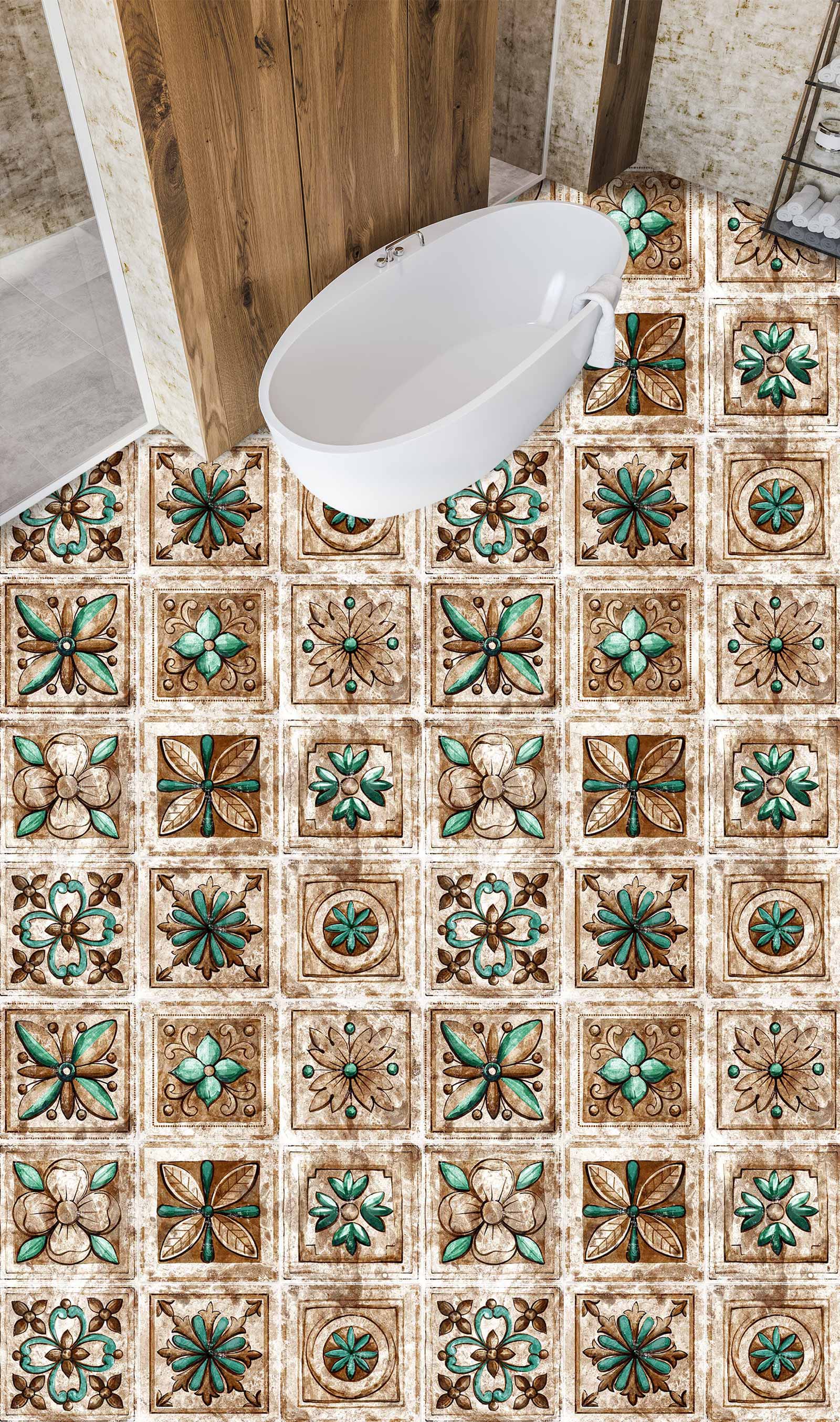 3D Vintage Delicate Pattern 089 Floor Mural