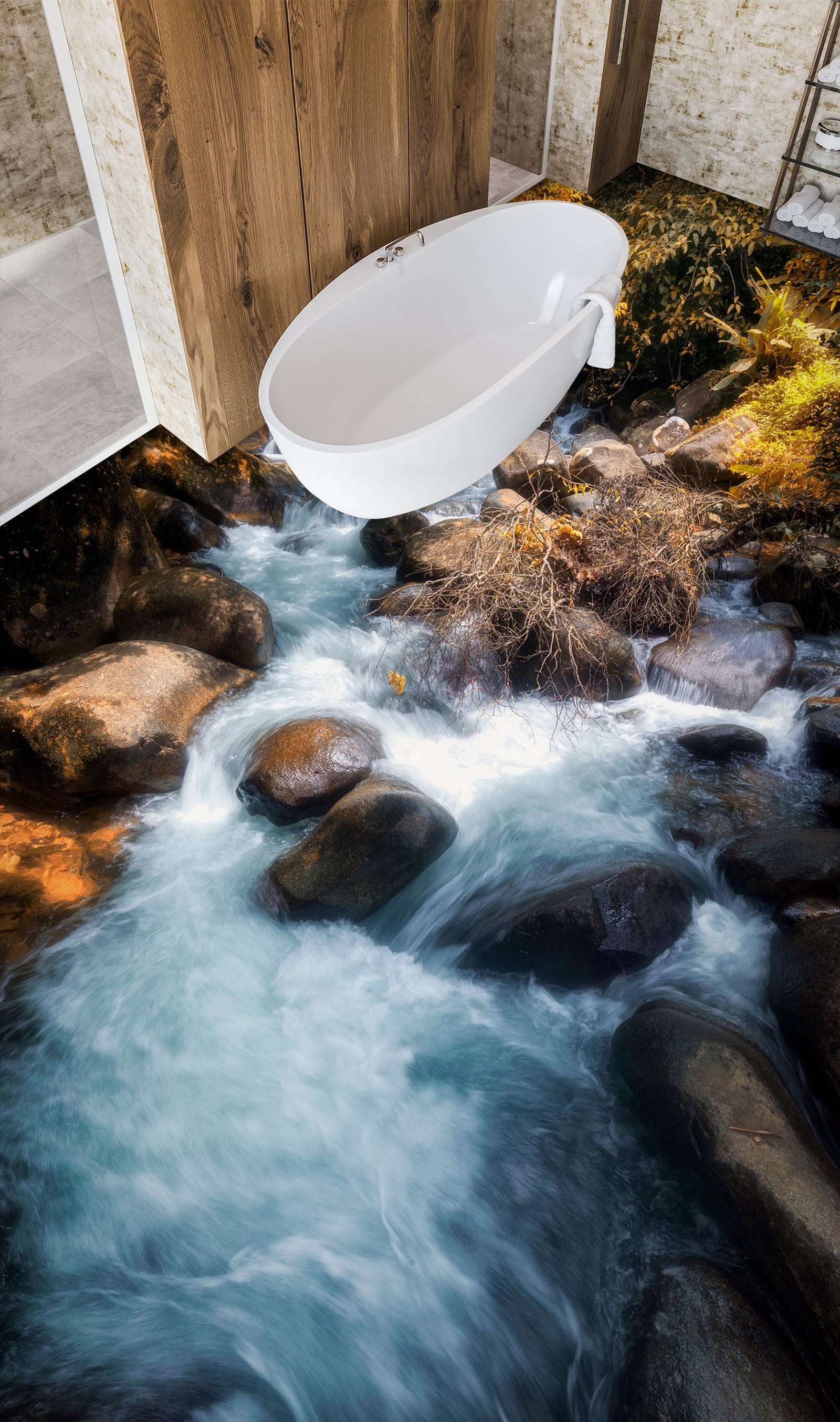 3D Clear Flowing Water 889 Floor Mural Wallpaper Murals Rug & Mat Print Epoxy waterproof bath floor