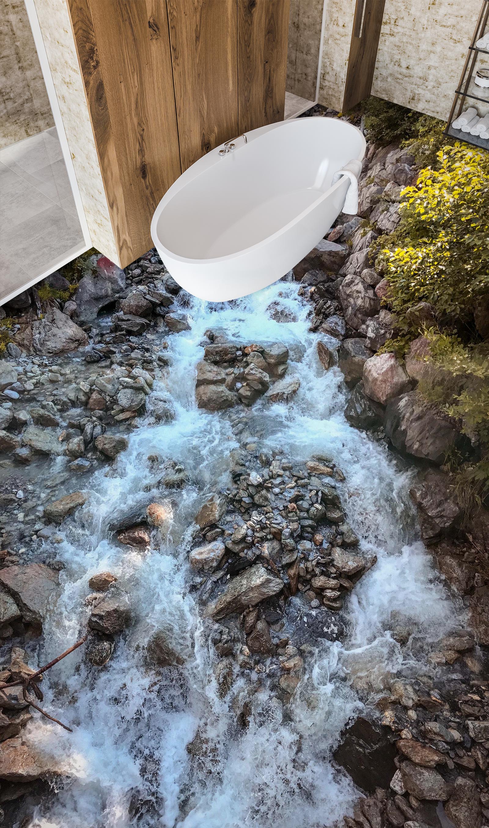 3D Cool Running Water 796 Floor Mural Wallpaper Murals Rug & Mat Print Epoxy waterproof bath floor