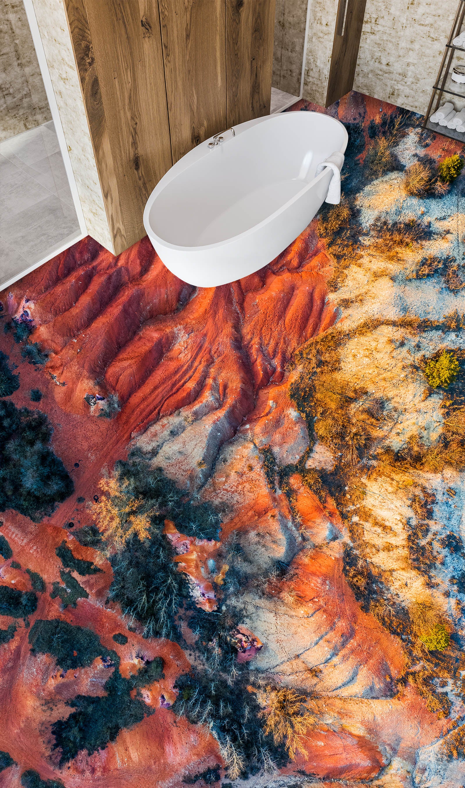 3D Mountains In Autumn 296 Floor Mural