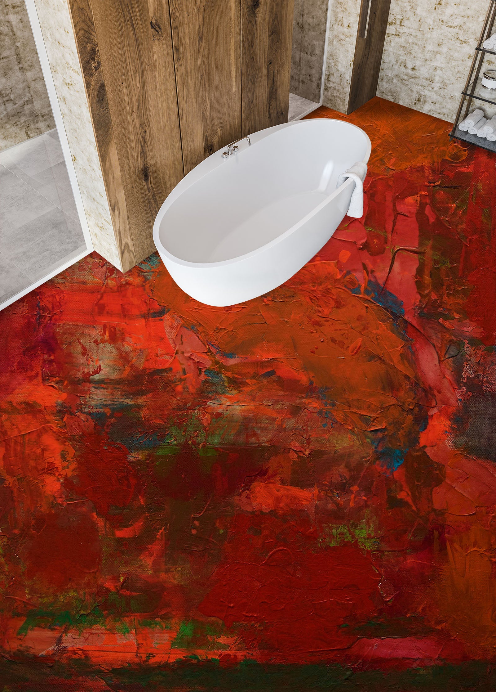 3D Red Pattern 9937 Allan P. Friedlander Floor Mural Wallpaper Murals Self-Adhesive Removable Print Epoxy