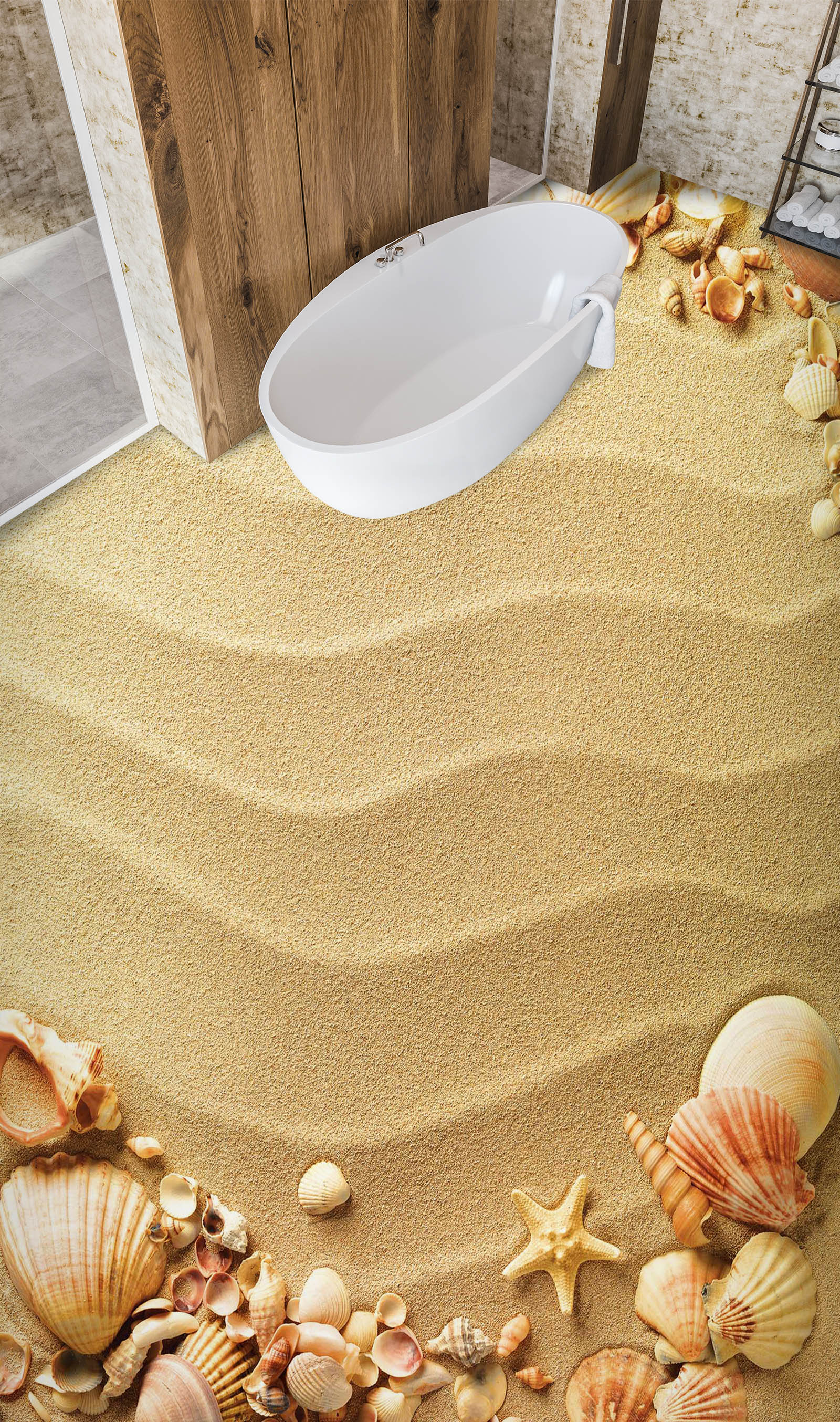 3D Happy Beach 391 Floor Mural Wallpaper Murals Rug & Mat Print Epoxy waterproof bath floor