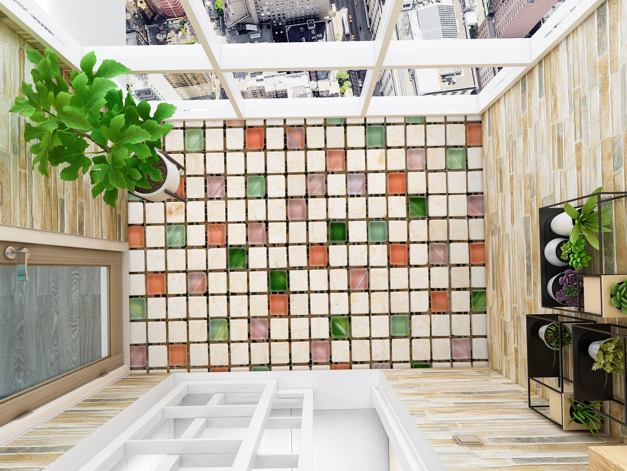 3D Five Colors 1317 Floor Mural Wallpaper Murals Self-Adhesive Removable Print Epoxy