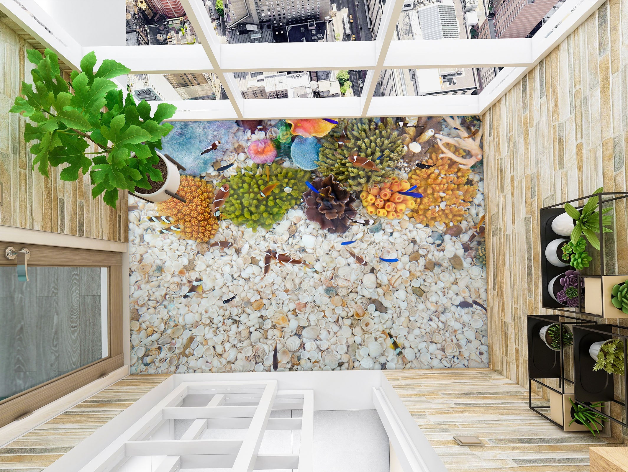 3D Free Colored Fish 363 Floor Mural Wallpaper Murals Rug & Mat Print Epoxy waterproof bath floor