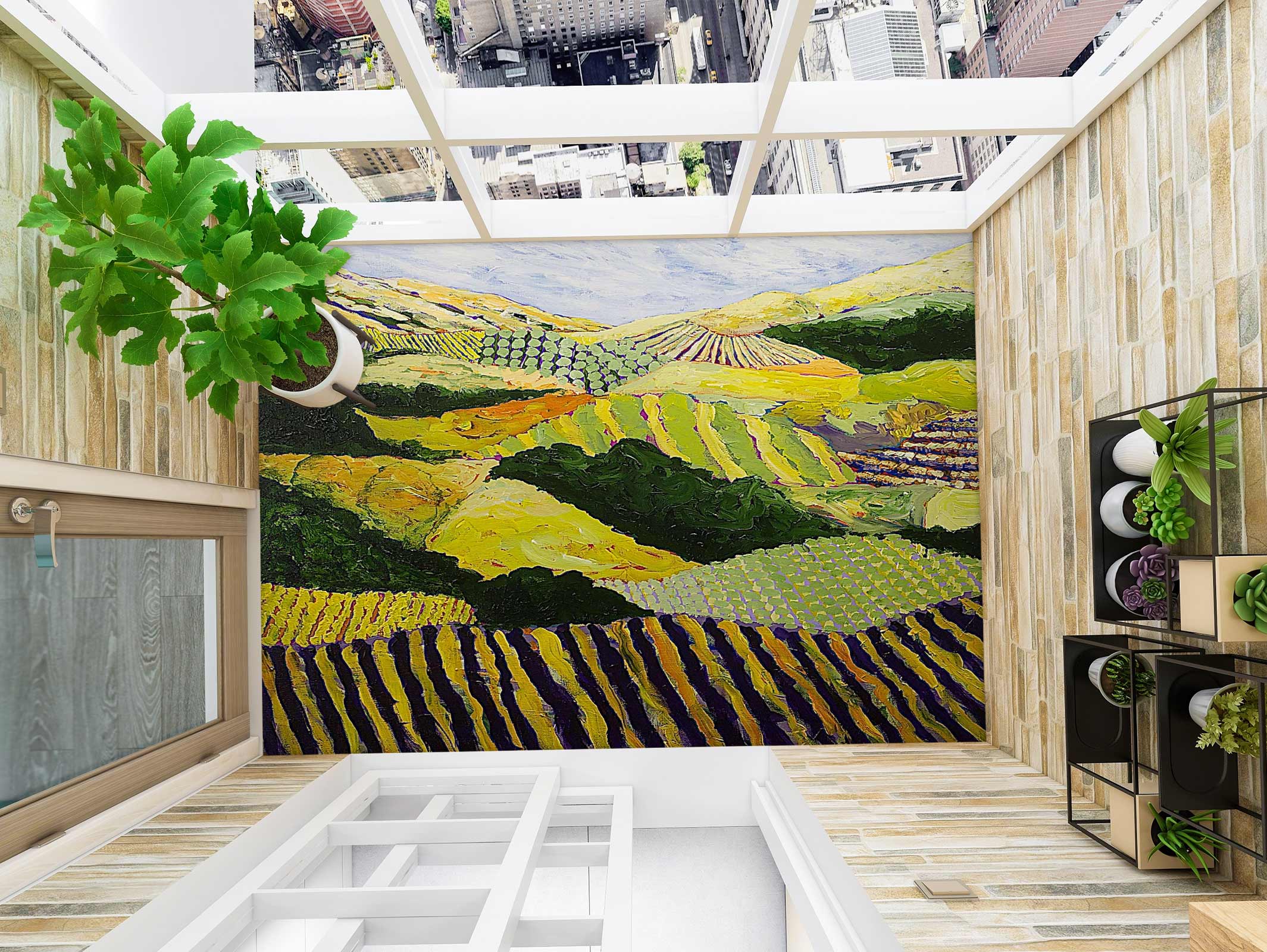 3D Hillside Meadow 9528 Allan P. Friedlander Floor Mural Wallpaper Murals Self-Adhesive Removable Print Epoxy