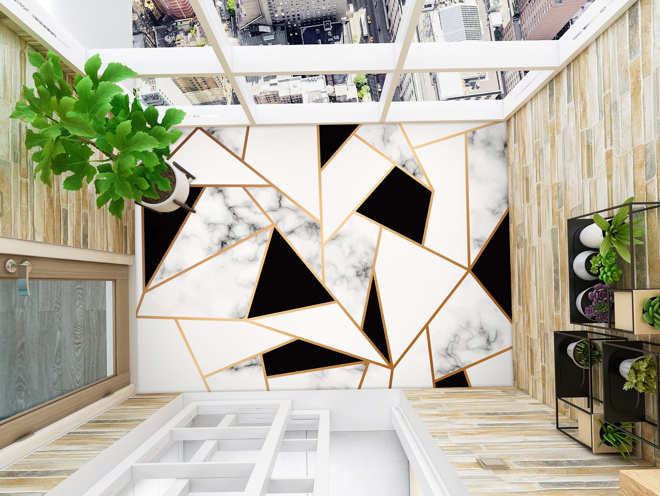 3D Elegant Stitching 573 Floor Mural