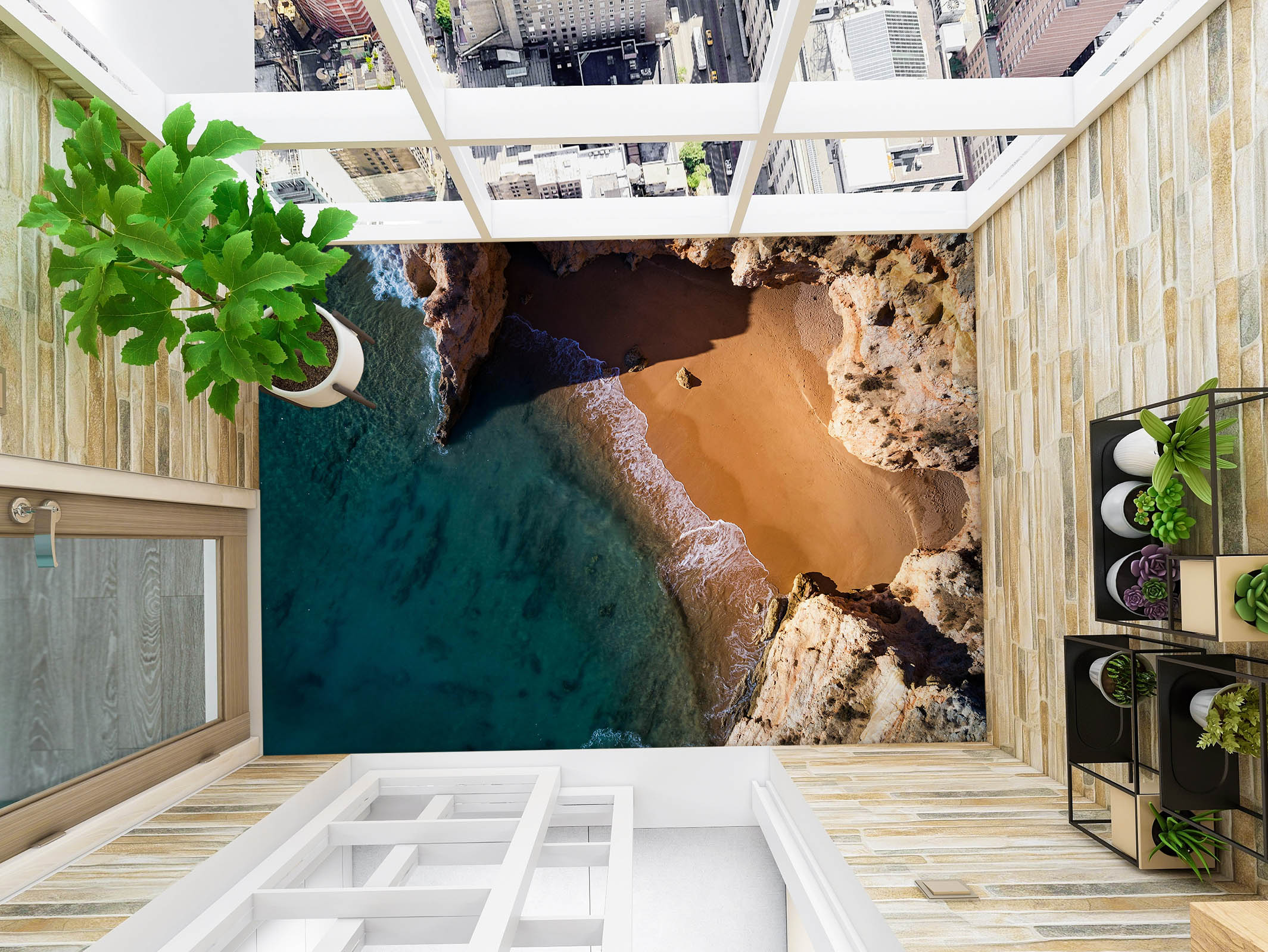 3D Dark Sea Art 864 Floor Mural Wallpaper Murals Rug & Mat Print Epoxy waterproof bath floor