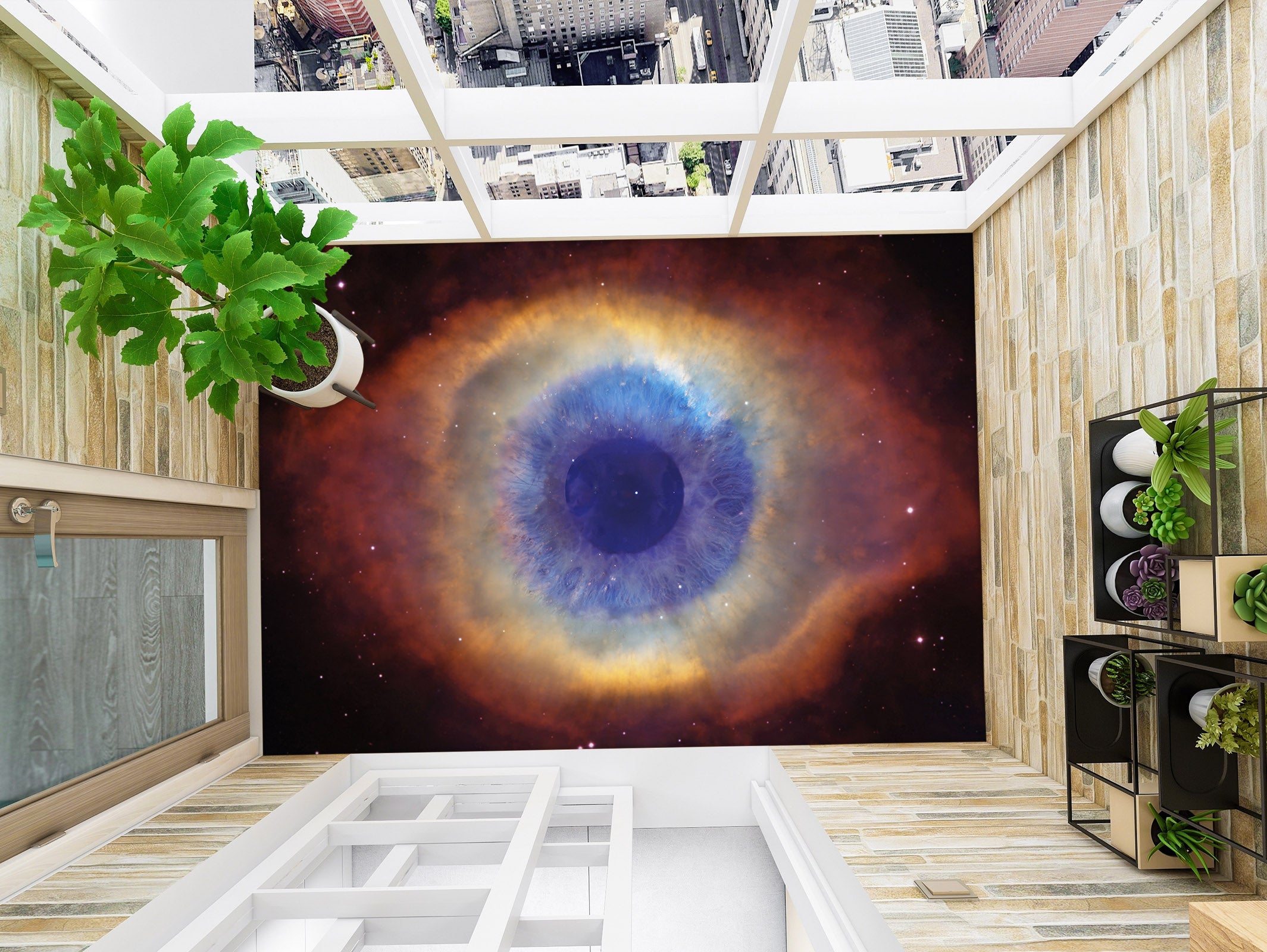3D Cosmic Eye 511 Floor Mural Wallpaper Murals Rug & Mat Print Epoxy waterproof bath floor