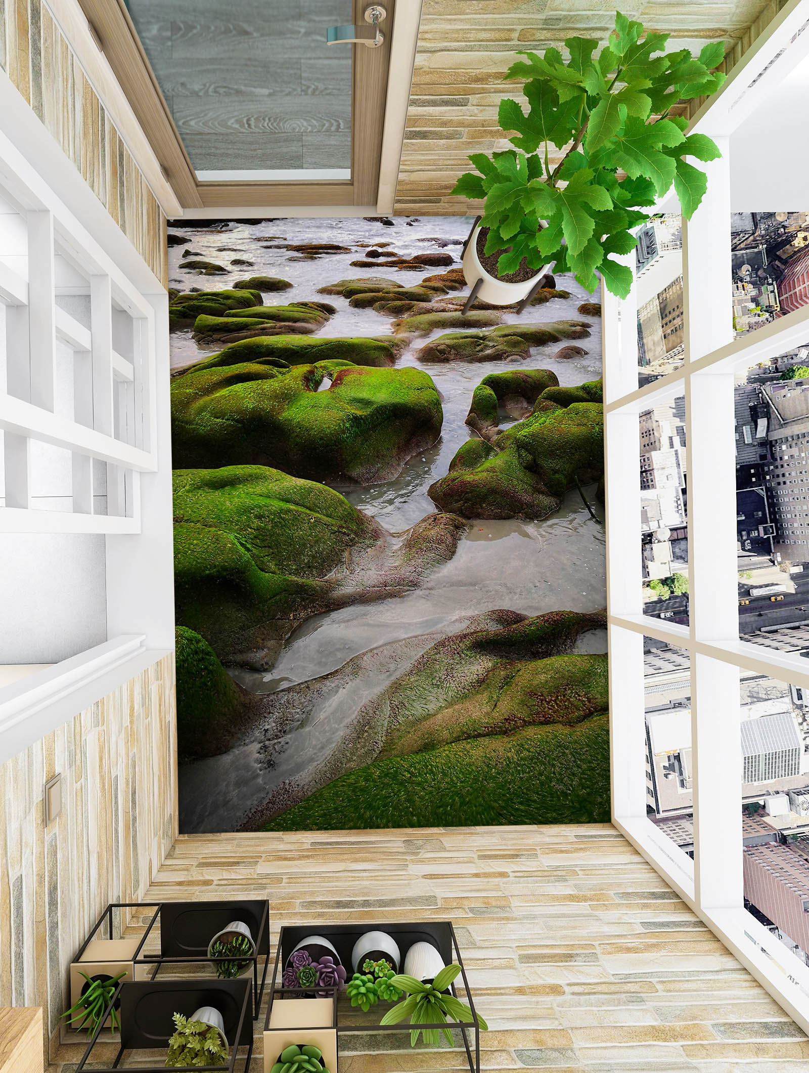 3D Soothing Water 801 Floor Mural Wallpaper Murals Rug & Mat Print Epoxy waterproof bath floor