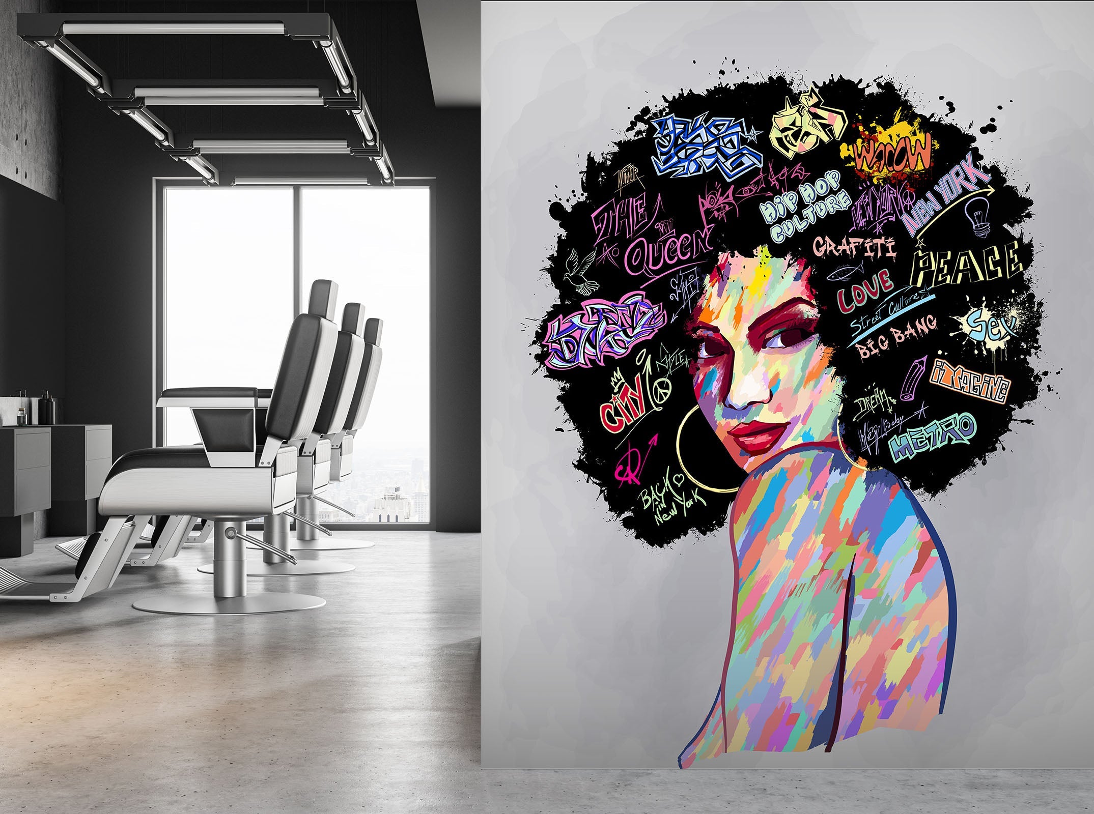 3D Girl Exploding Head 101 Wall Murals Wallpaper AJ Wallpaper