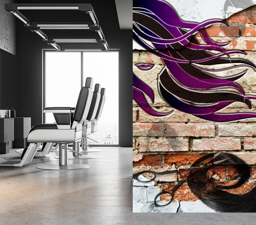 3D Long Purple Hair 1592 Wall Murals