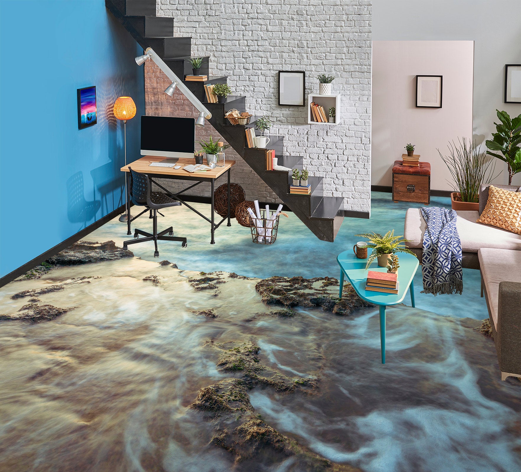 3D Seaside Reef 9840 Assaf Frank Floor Mural Wallpaper Murals Self-Adhesive Removable Print Epoxy