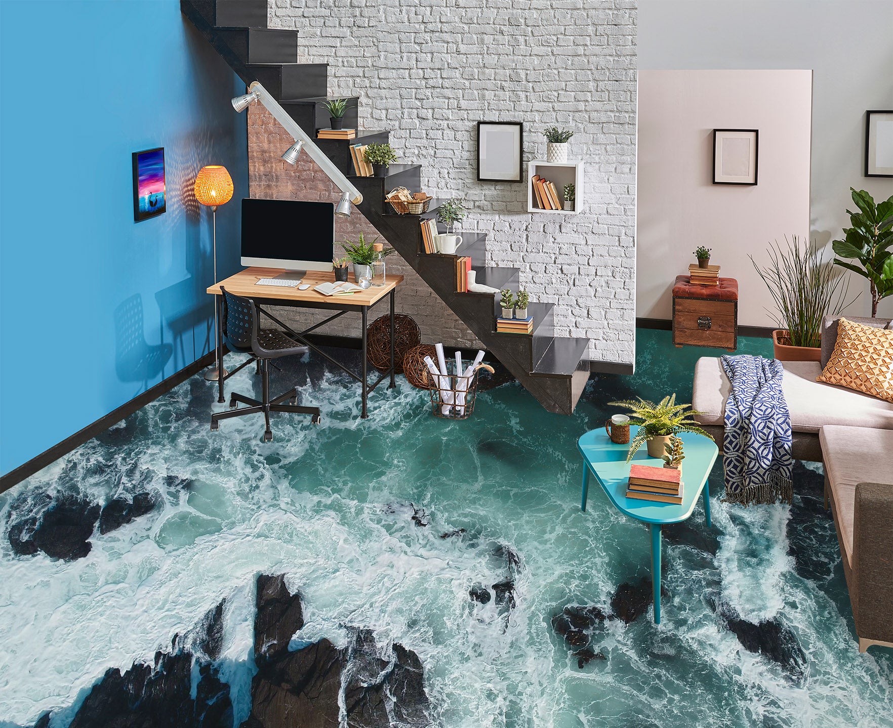 3D Spray Collision 207 Floor Mural Wallpaper Murals Rug & Mat Print Epoxy waterproof bath floor