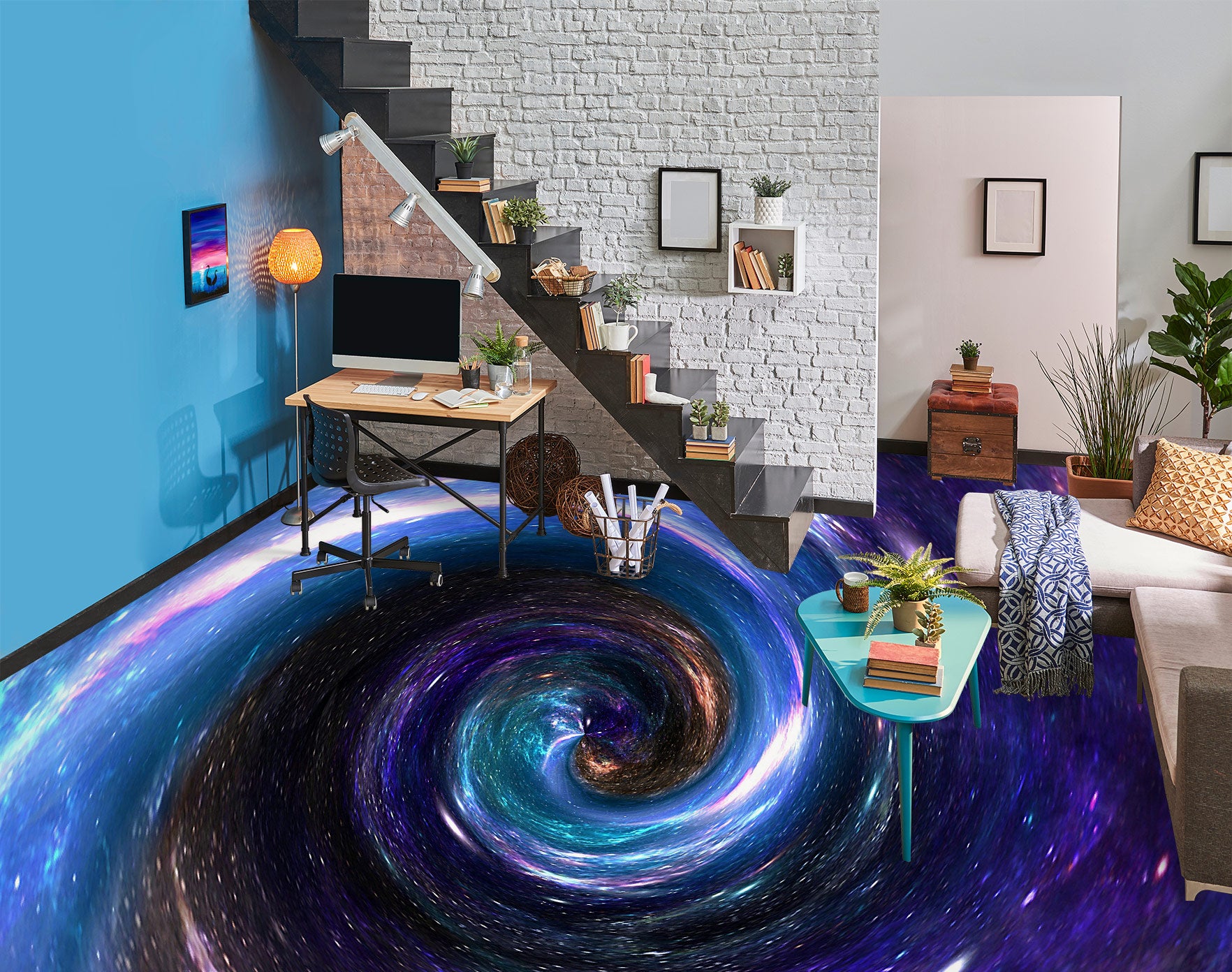 3D Rich Galaxy Vortex 1128 Floor Mural Wallpaper Murals Self-Adhesive Removable Print Epoxy