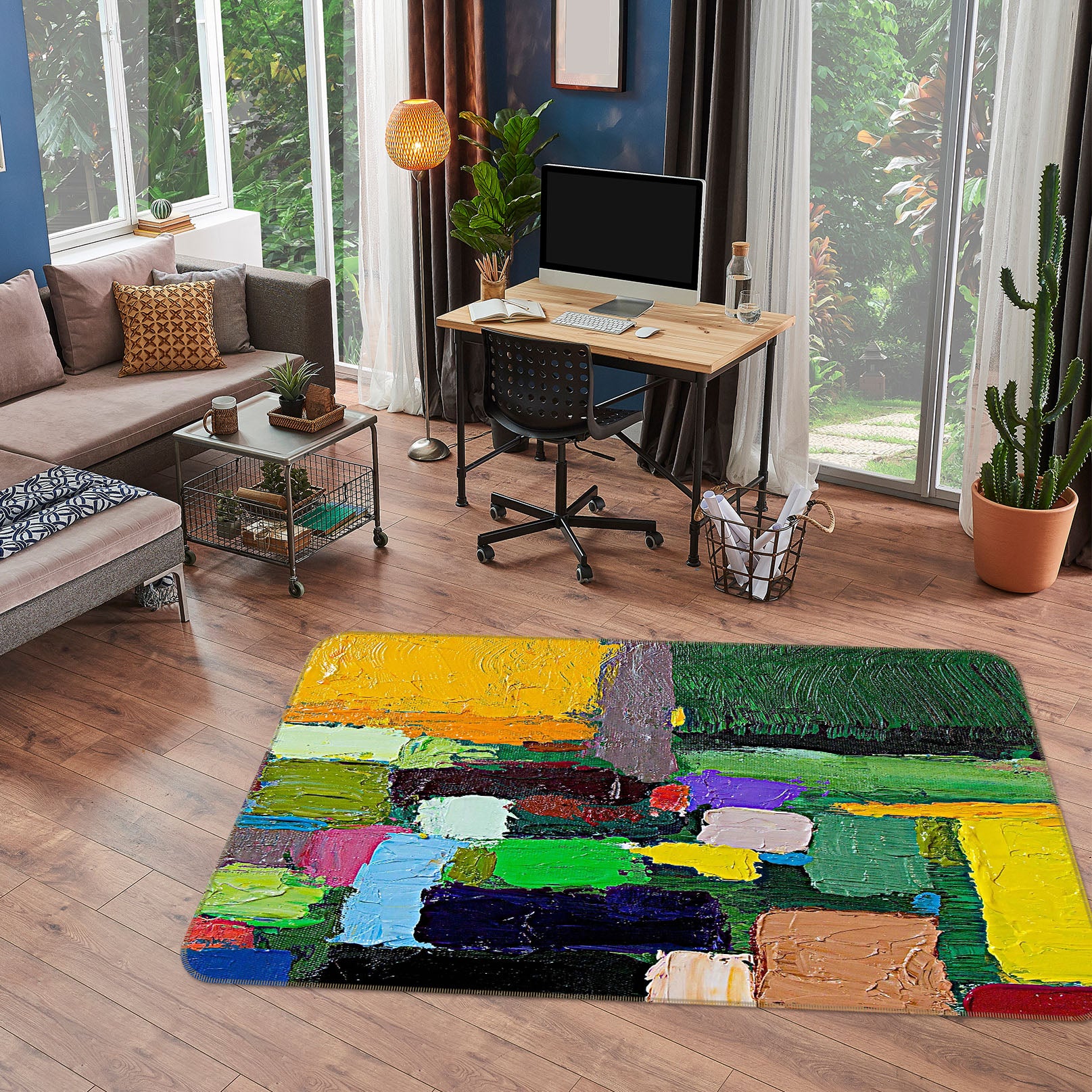 3D Colored Field 1059 Allan P. Friedlander Rug Non Slip Rug Mat