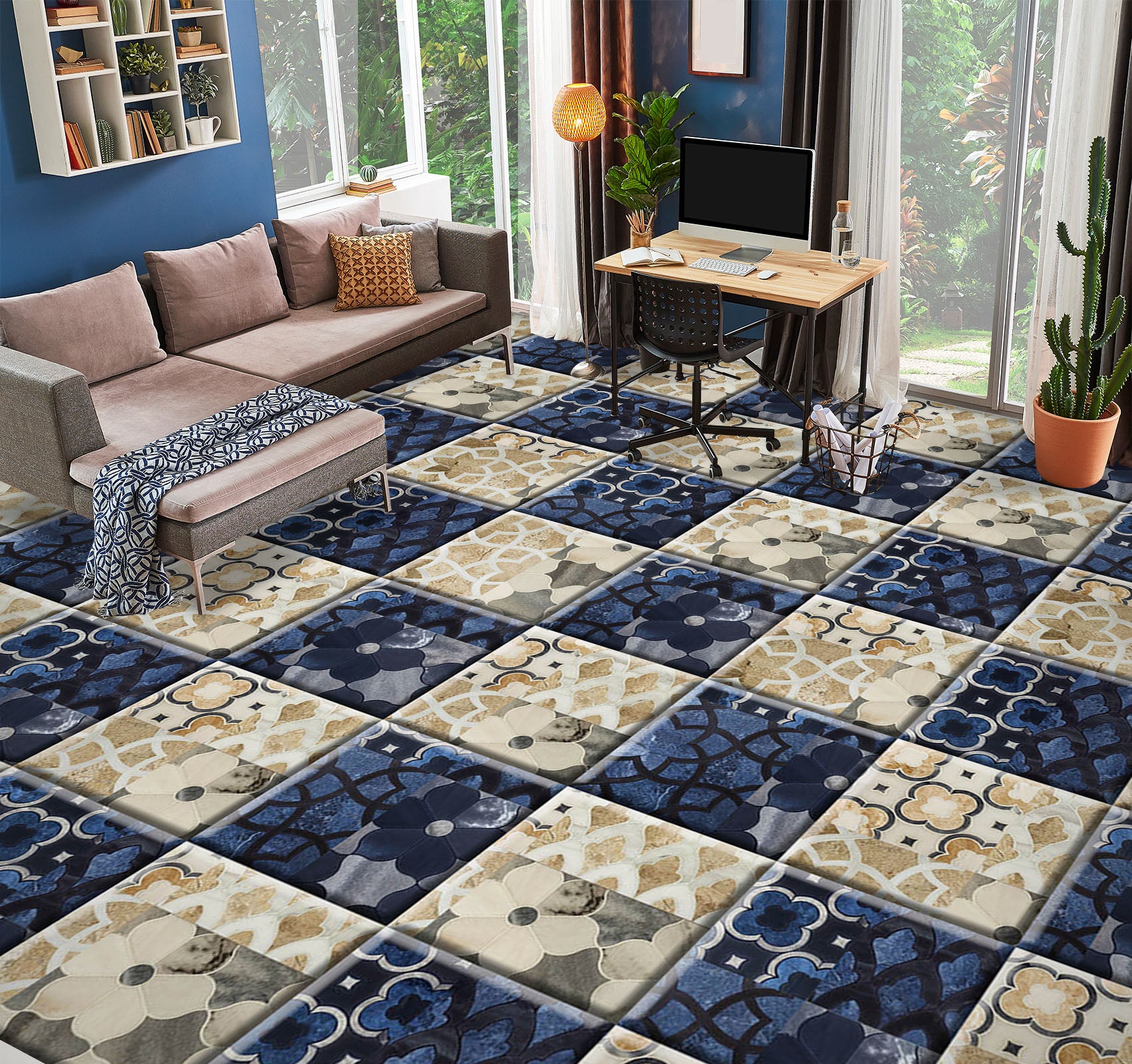 3D Pretty Flower Pattern 962 Floor Mural Wallpaper Murals Self-Adhesive Removable Print Epoxy