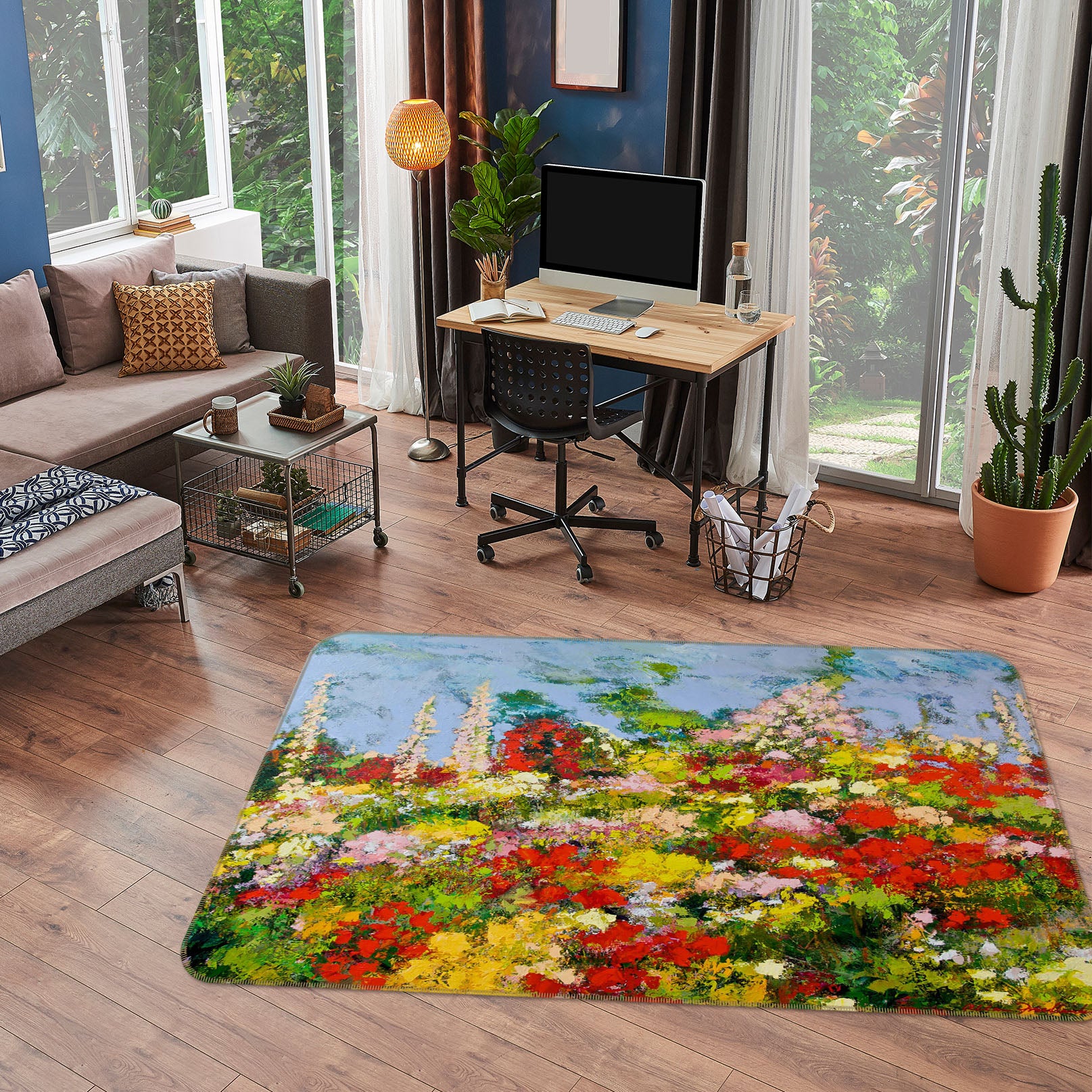 3D Colorful Garden 1062 Allan P. Friedlander Rug Non Slip Rug Mat