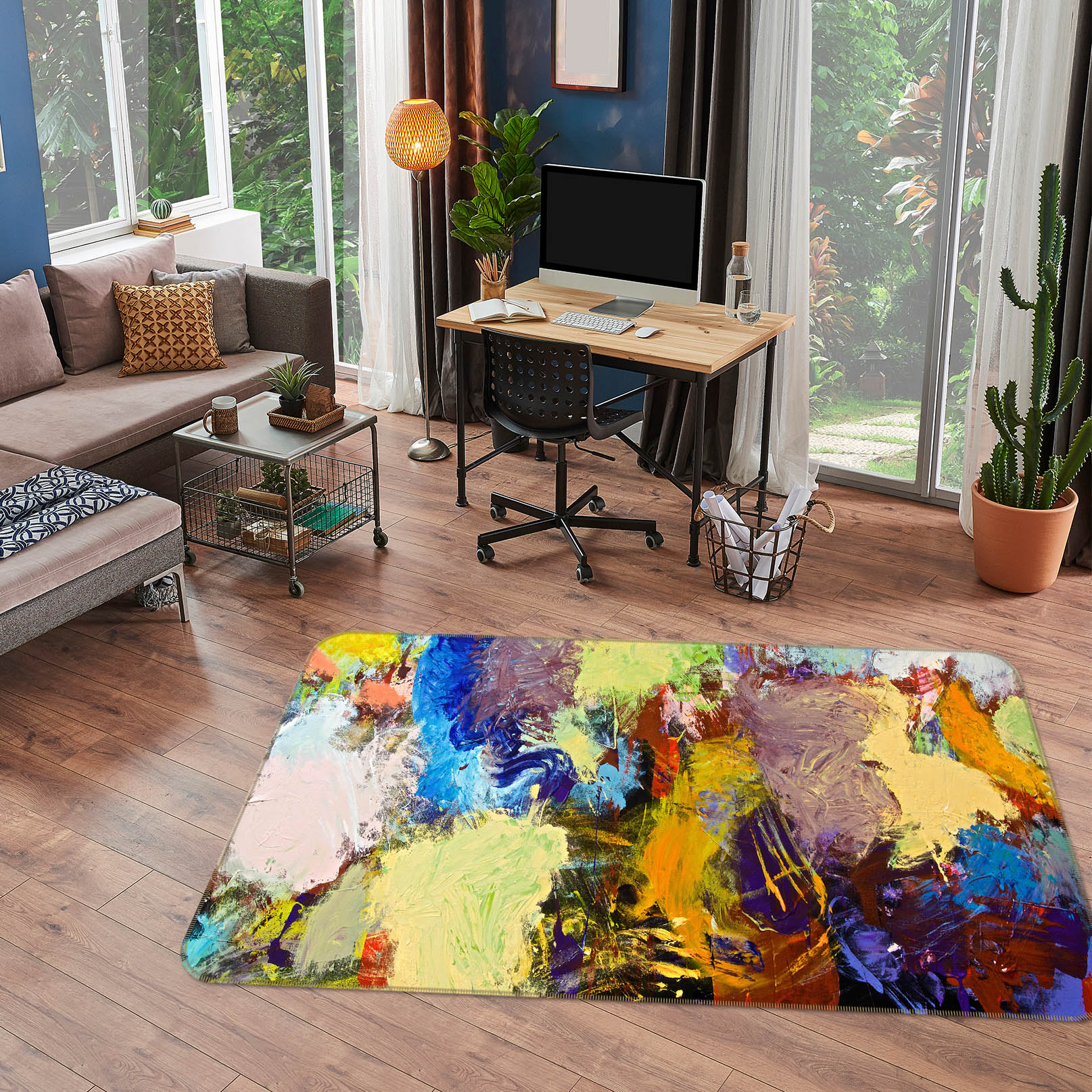 3D Color Graffiti 1014 Allan P. Friedlander Rug Non Slip Rug Mat