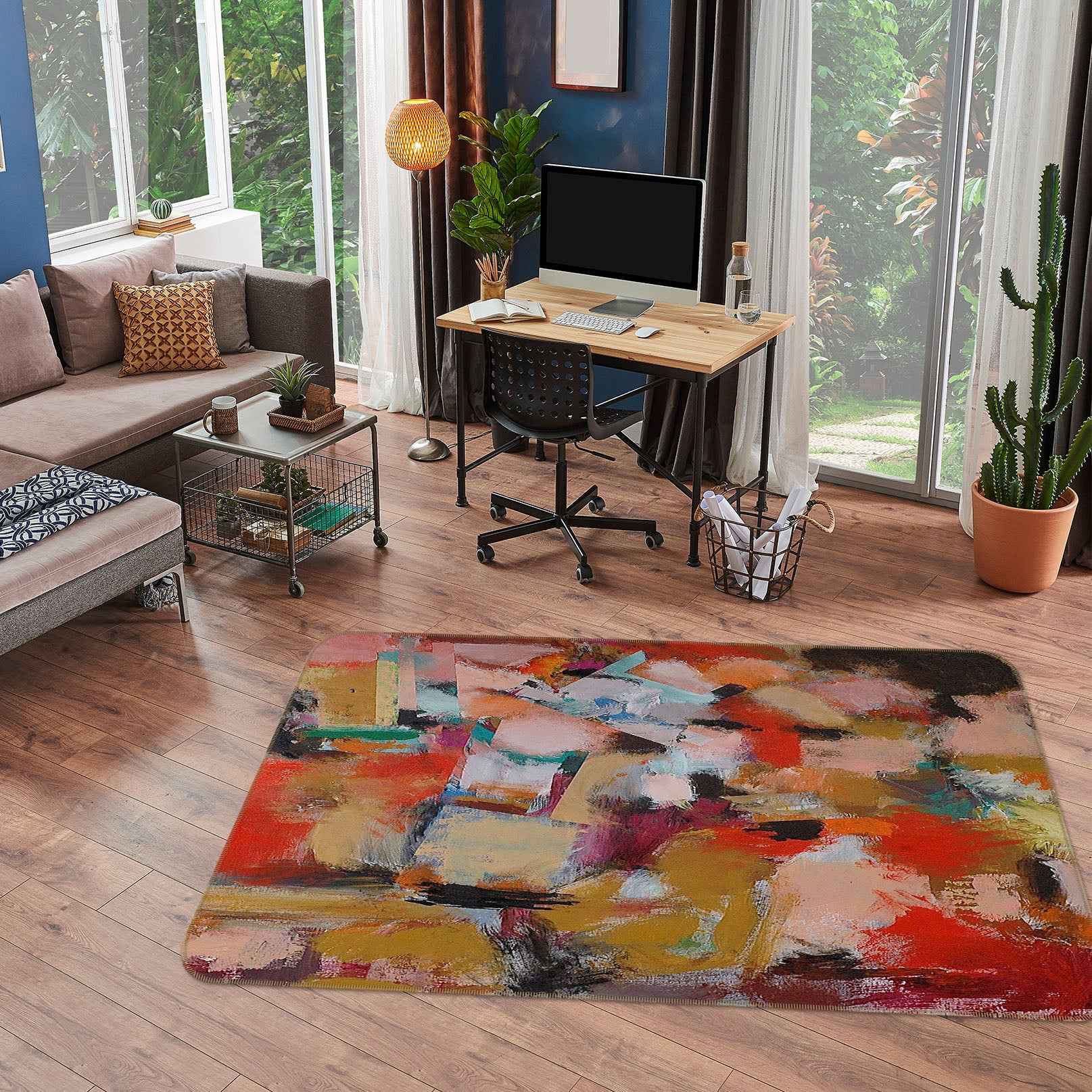 3D Color Graffiti 1015 Allan P. Friedlander Rug Non Slip Rug Mat