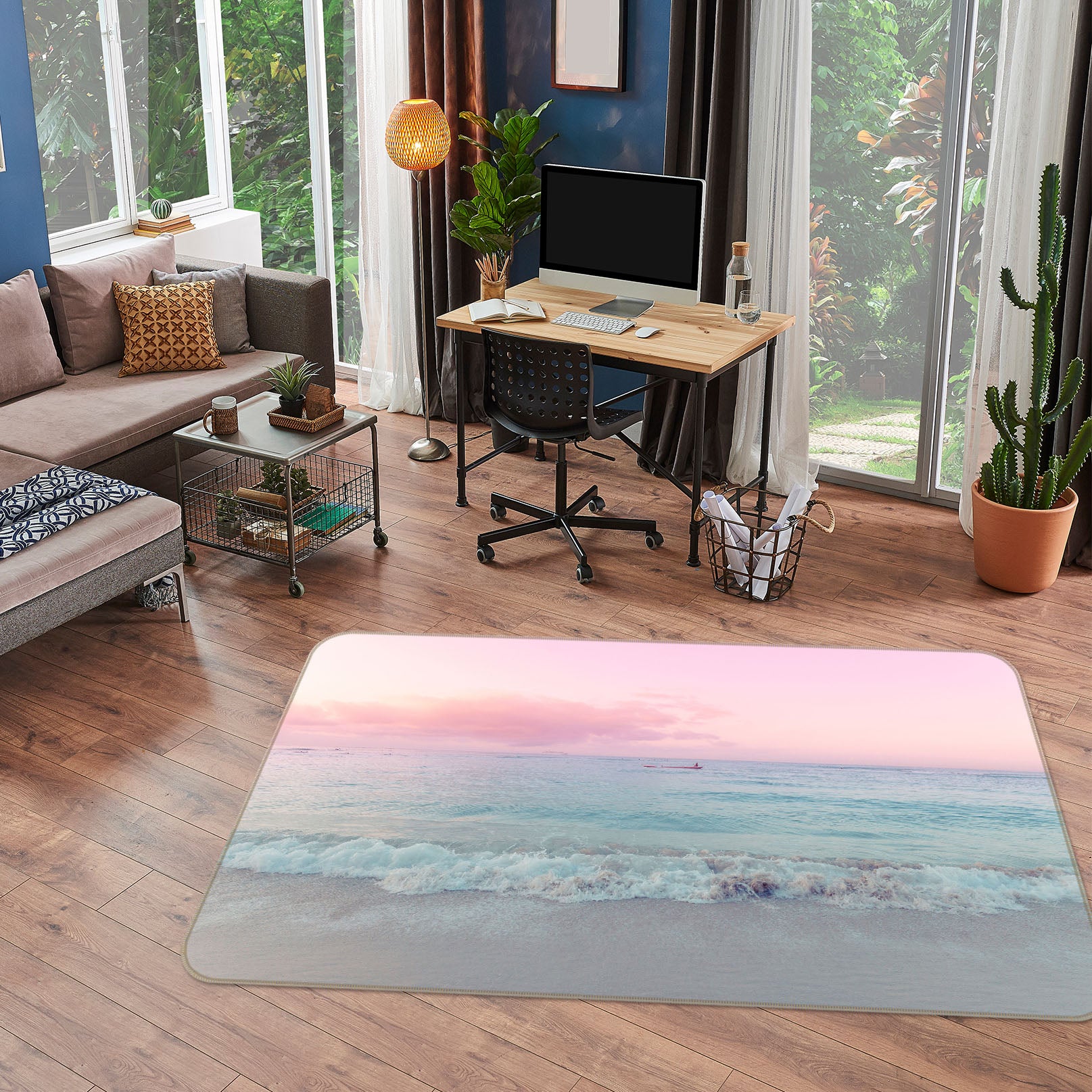 3D Pink Sky 1014 Noirblanc777 Rug Non Slip Rug Mat