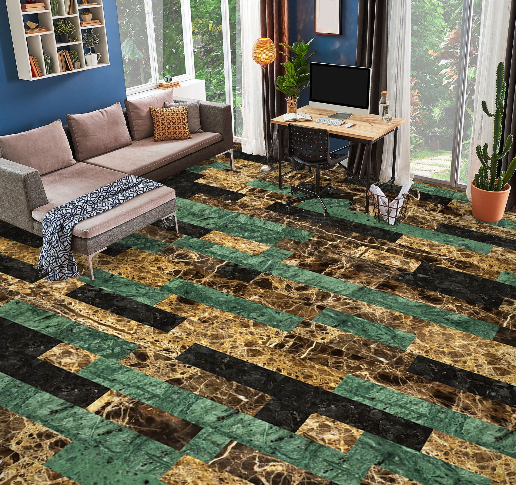 3D Rich Striped Colors 976 Floor Mural Wallpaper Murals Self-Adhesive Removable Print Epoxy